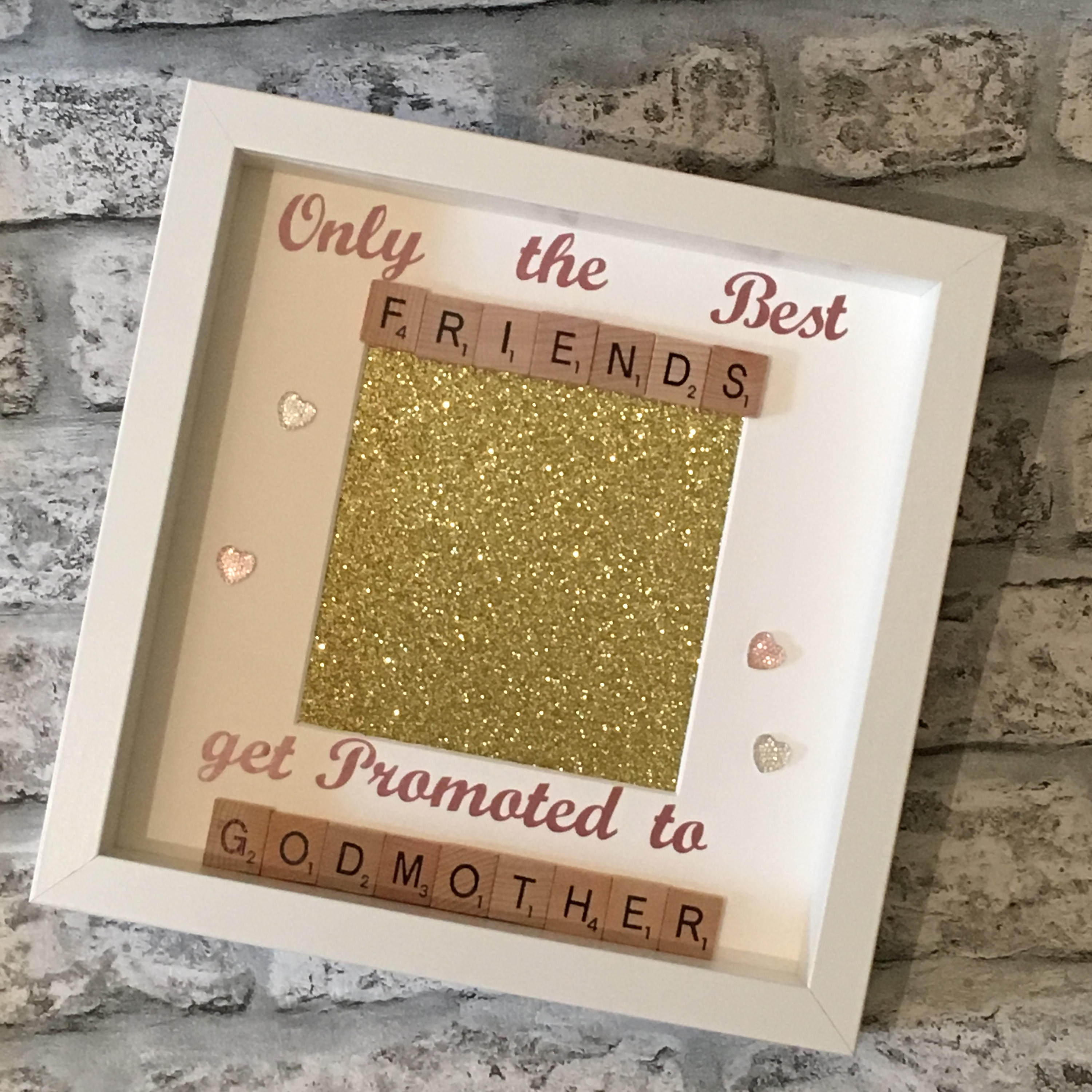Godmother Scrabble Art Photo Frame, Personalised Godparent Gift