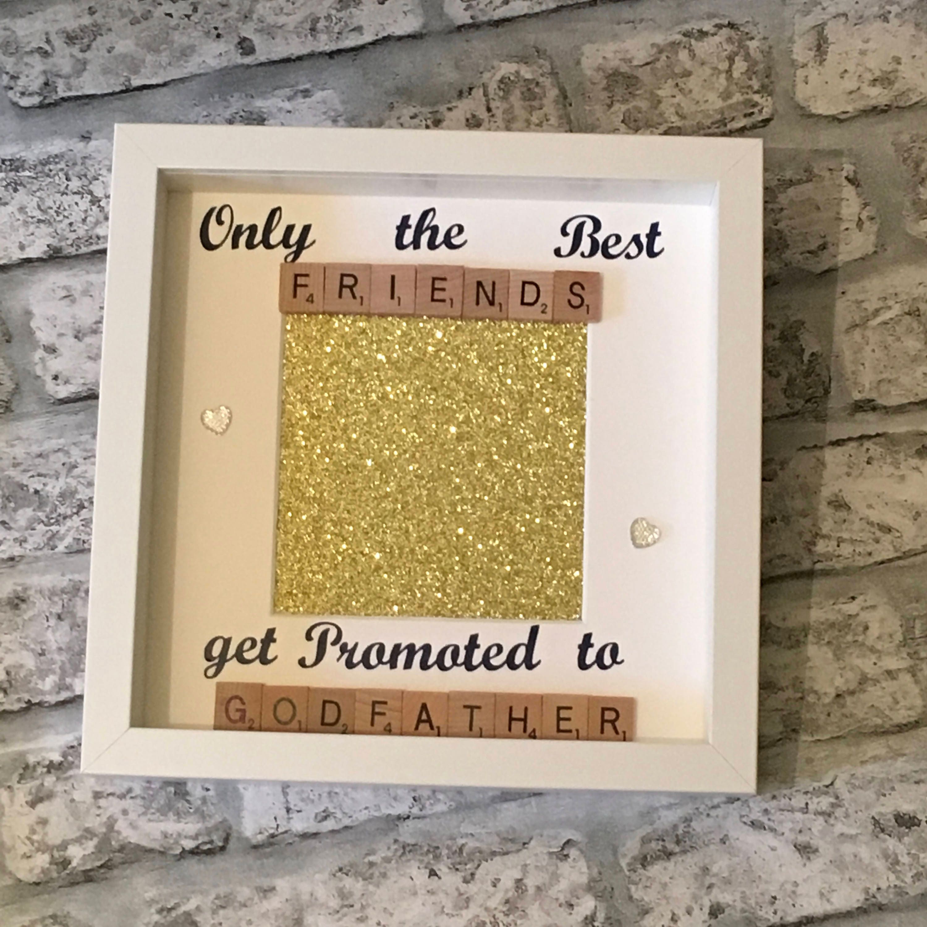 Only the Best Friends get promoted to Godfather - Letter Tile Photo Frame