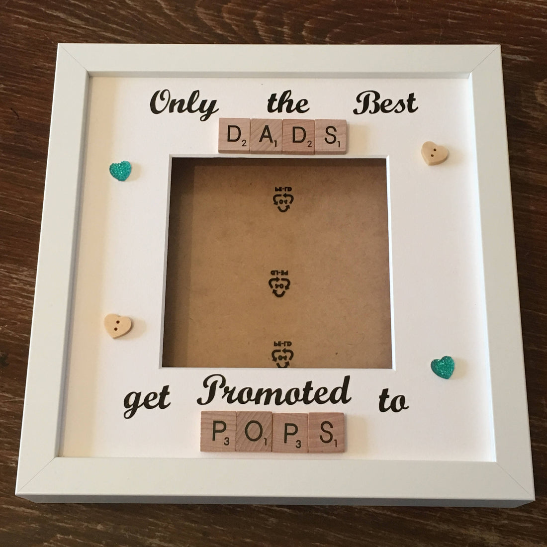 Dad to Grandad Scrabble Art Photo Frame | Grandparent Gift