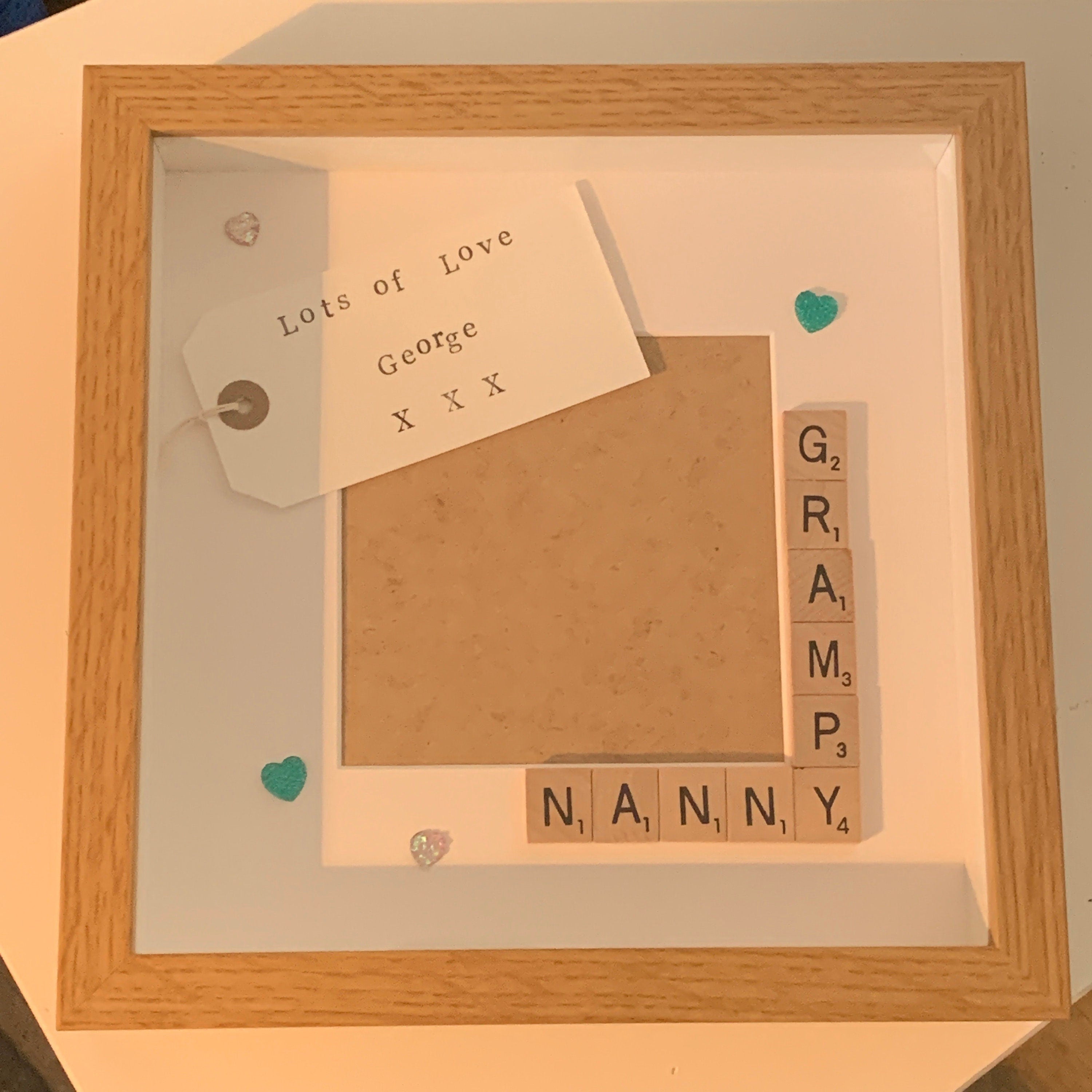 Nanny Grandad Grandparent Letter Tile Box Frame | Personalised Family Names Gift for Grandma, Nana & Grandad