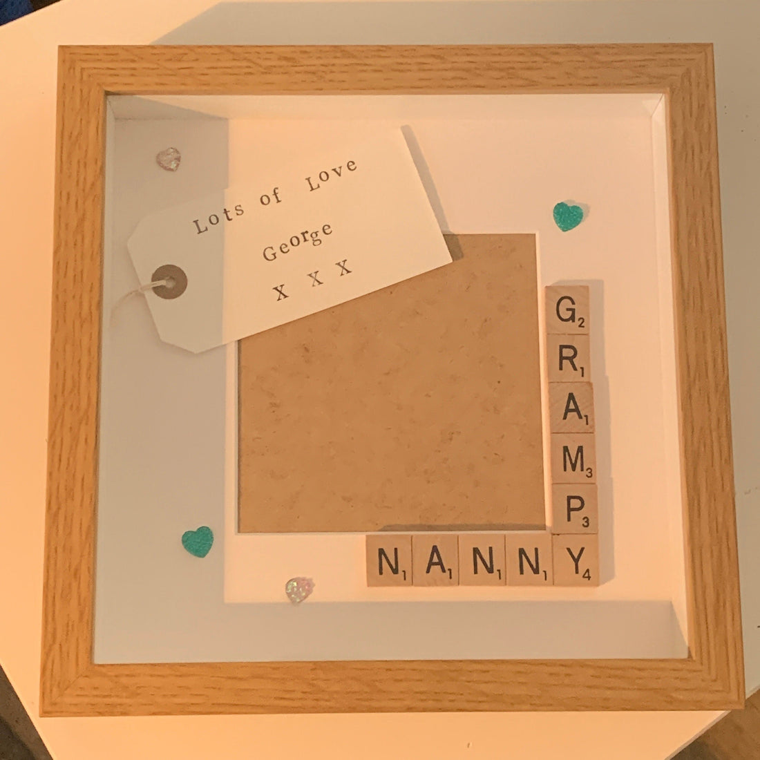 Nanny Grandad Grandparent Letter Tile Box Frame | Personalised Family Names Gift for Grandma, Nana & Grandad
