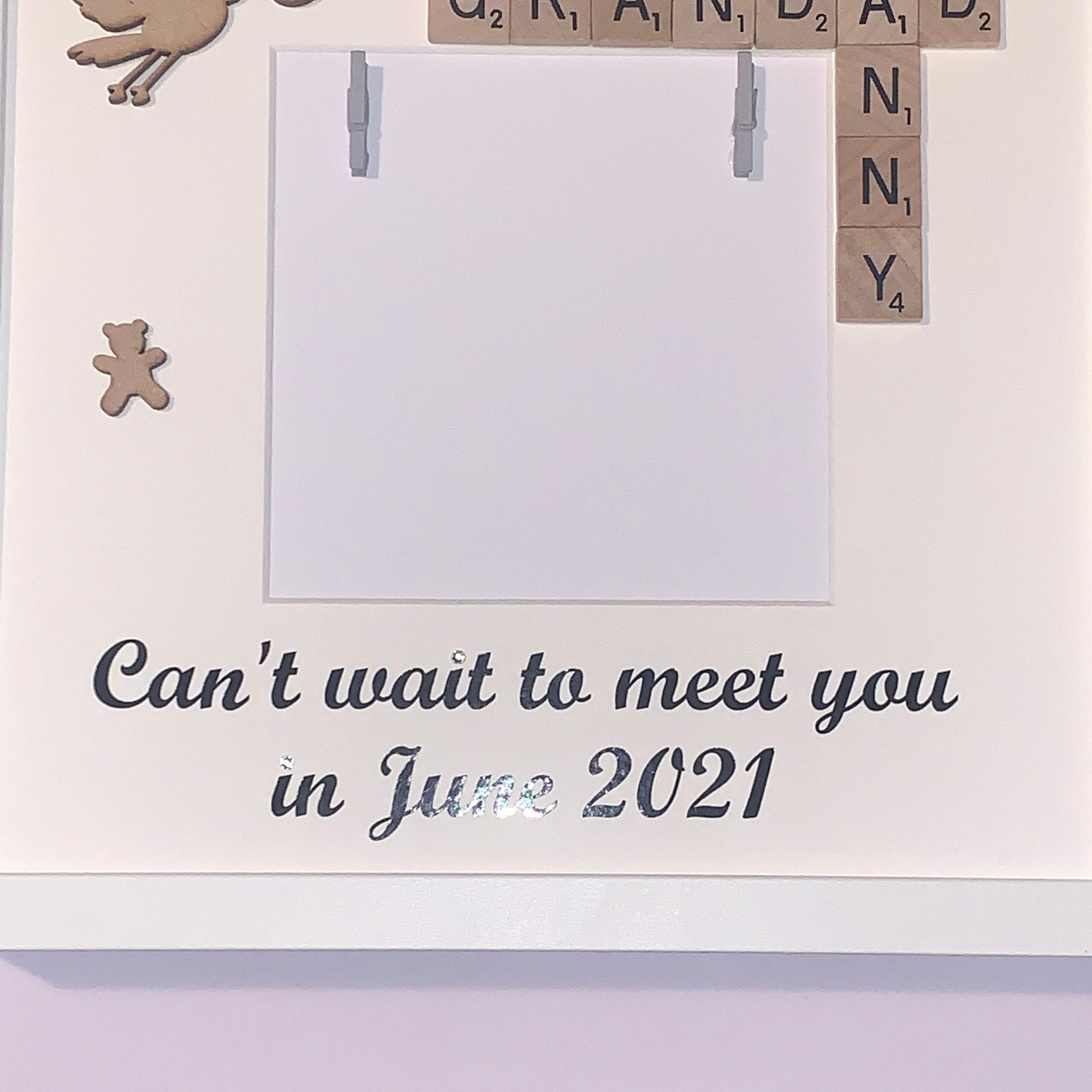 Can't Wait to Meet You - Pregnancy Announcement Personalised Scan Frame