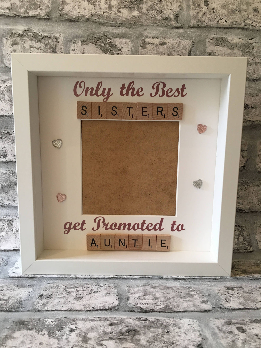 Sister to Auntie Scrabble Art Photo Frame | Personalised Aunt Gift