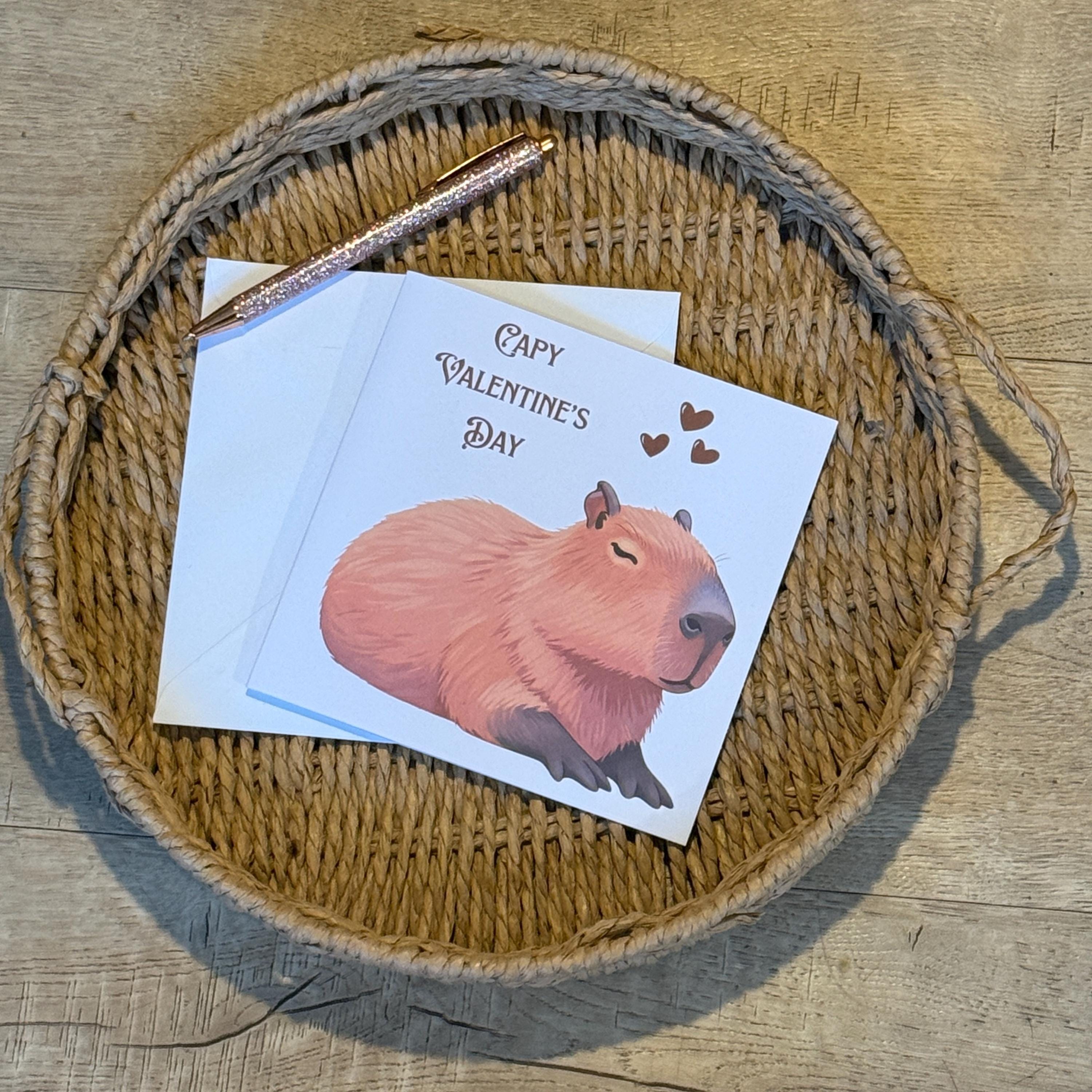 Capybara Valentine's Day Card - 6x6