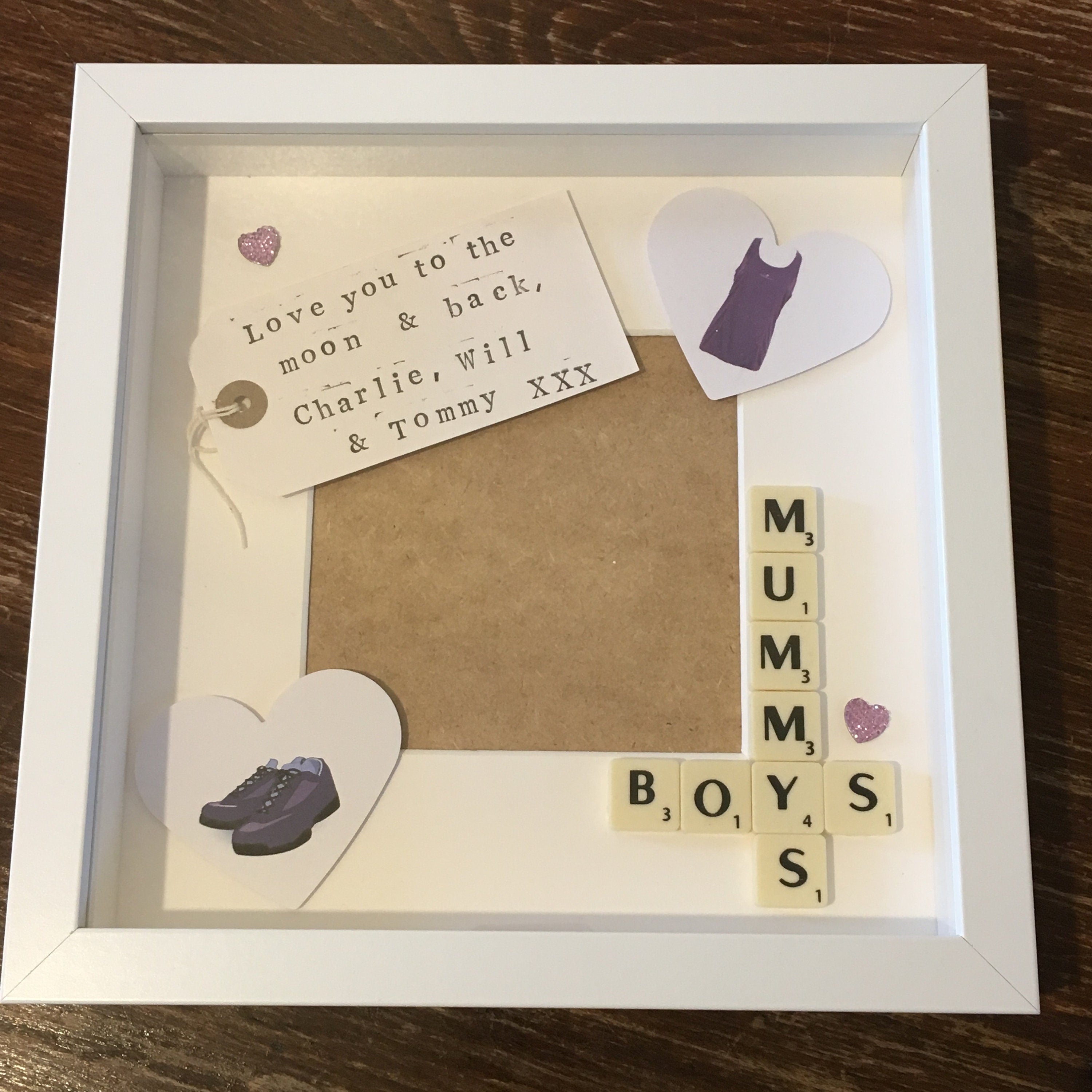 Mummy's Boy Personalised Scrabble Art Frame. Picture frame.