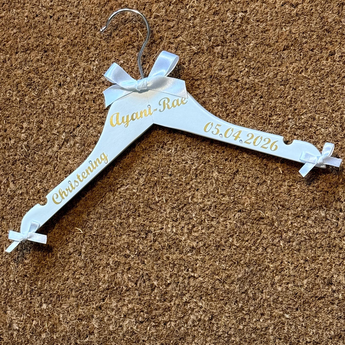 Christening Hanger, Personalised Outfit Hanger, Baby Keepsake, Photo Prop