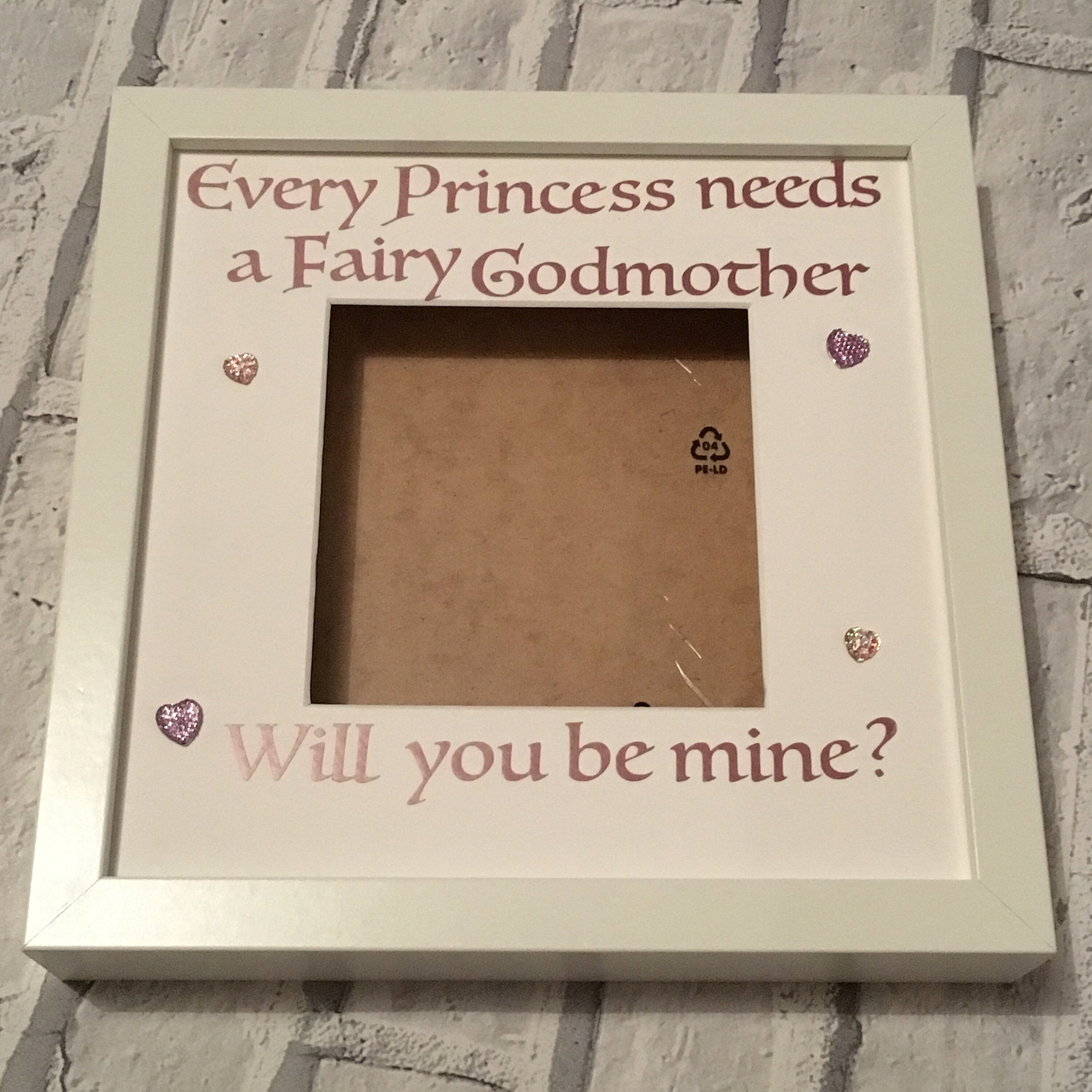 Fairy Godmother Proposal Frame - Godmother Christening Gift