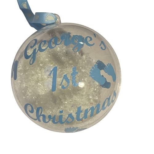 Baby's First Christmas Bauble | Filled Acrylic Christmas Decoration | Personalised