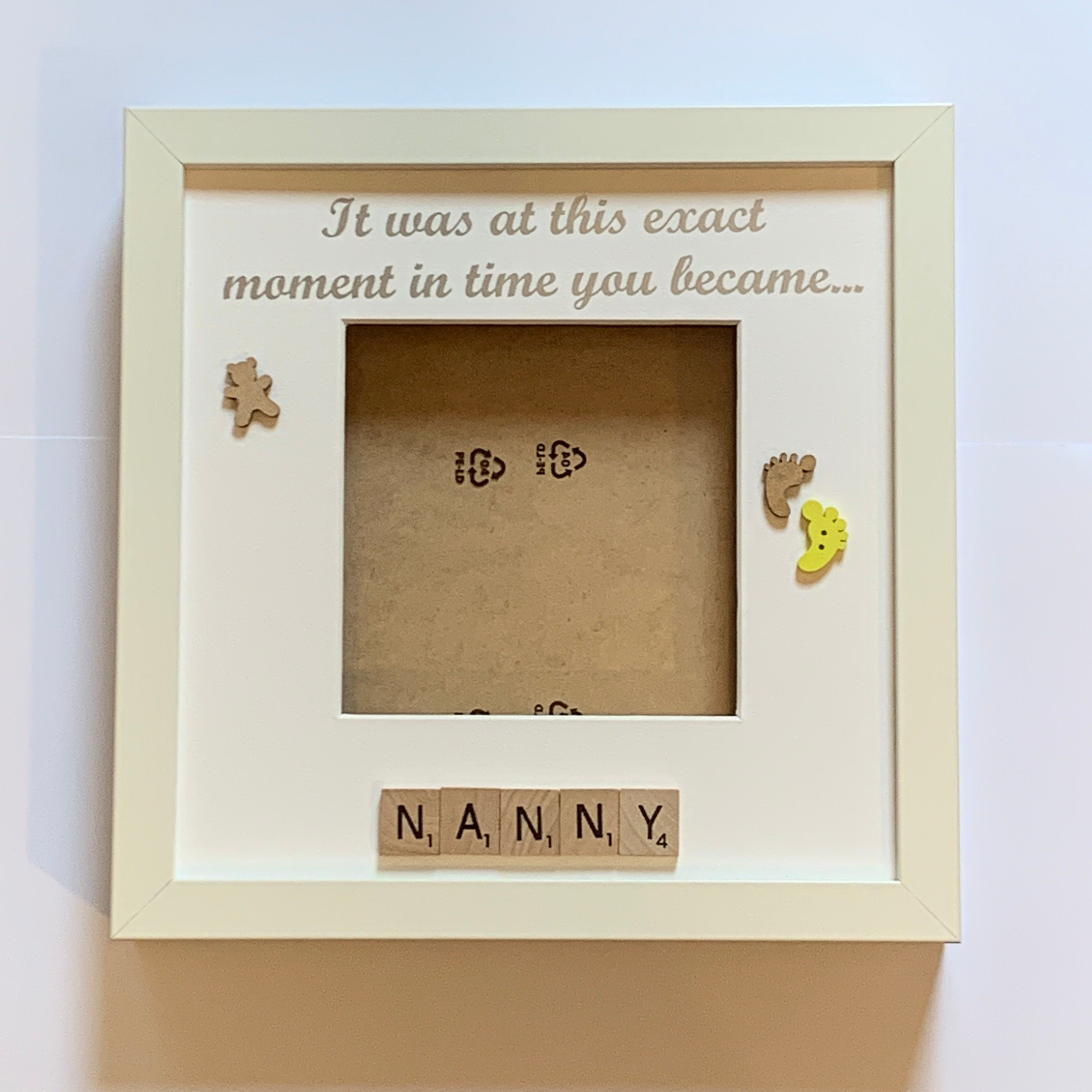Exact Moment Pregnancy Announcement Personalised Scrabble Frame, New Baby Photo Frame