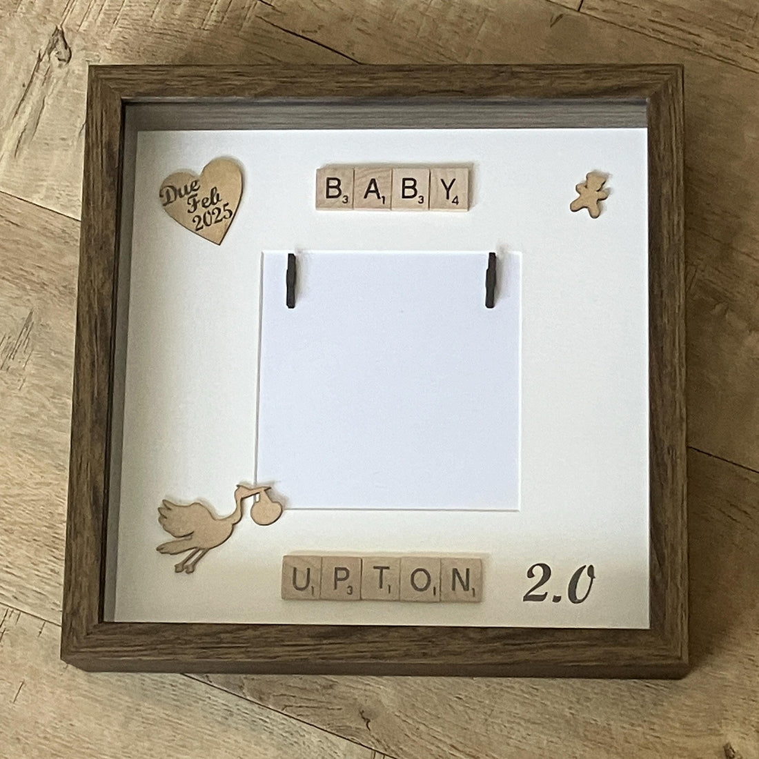 Baby Scan Photo Frame - Personalised with Surname and Due Date - Perfect Memory Keepsake
