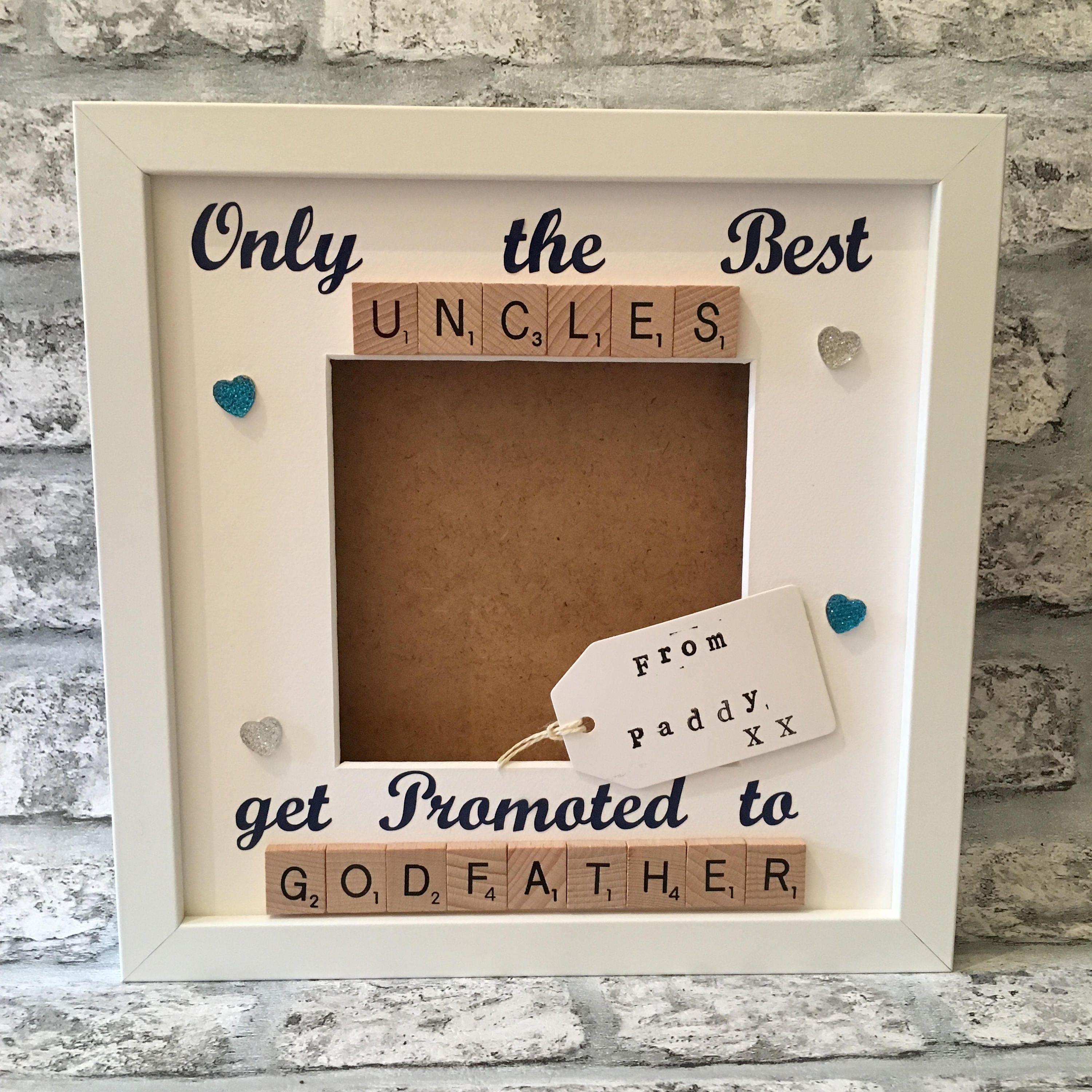 Brother to Uncle Letter Tile Photo Frame - Choice of Colours