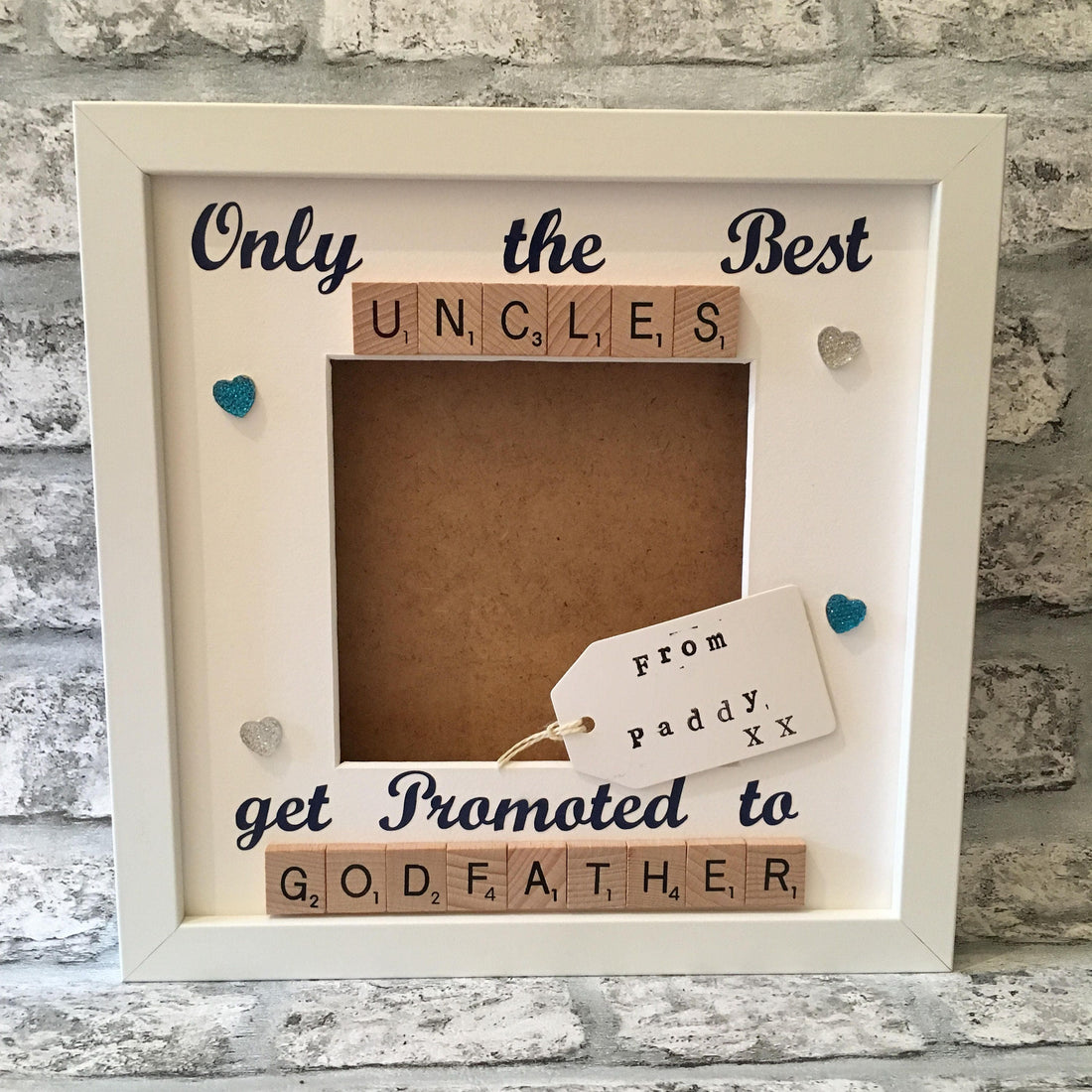 Brother to Uncle Letter Tile Photo Frame - Choice of Colours