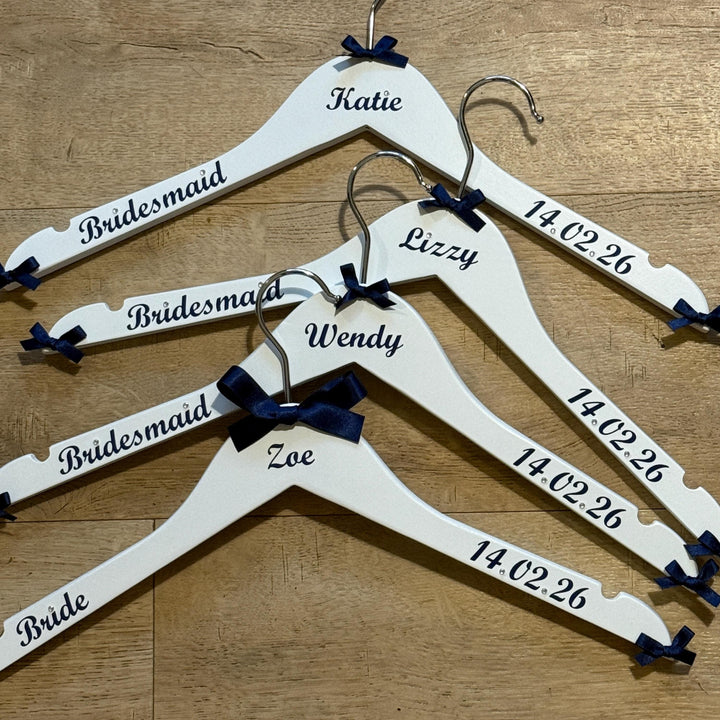 Personalised Wedding Hanger - Bridal Party Keepsake - Customised with name, date and role
