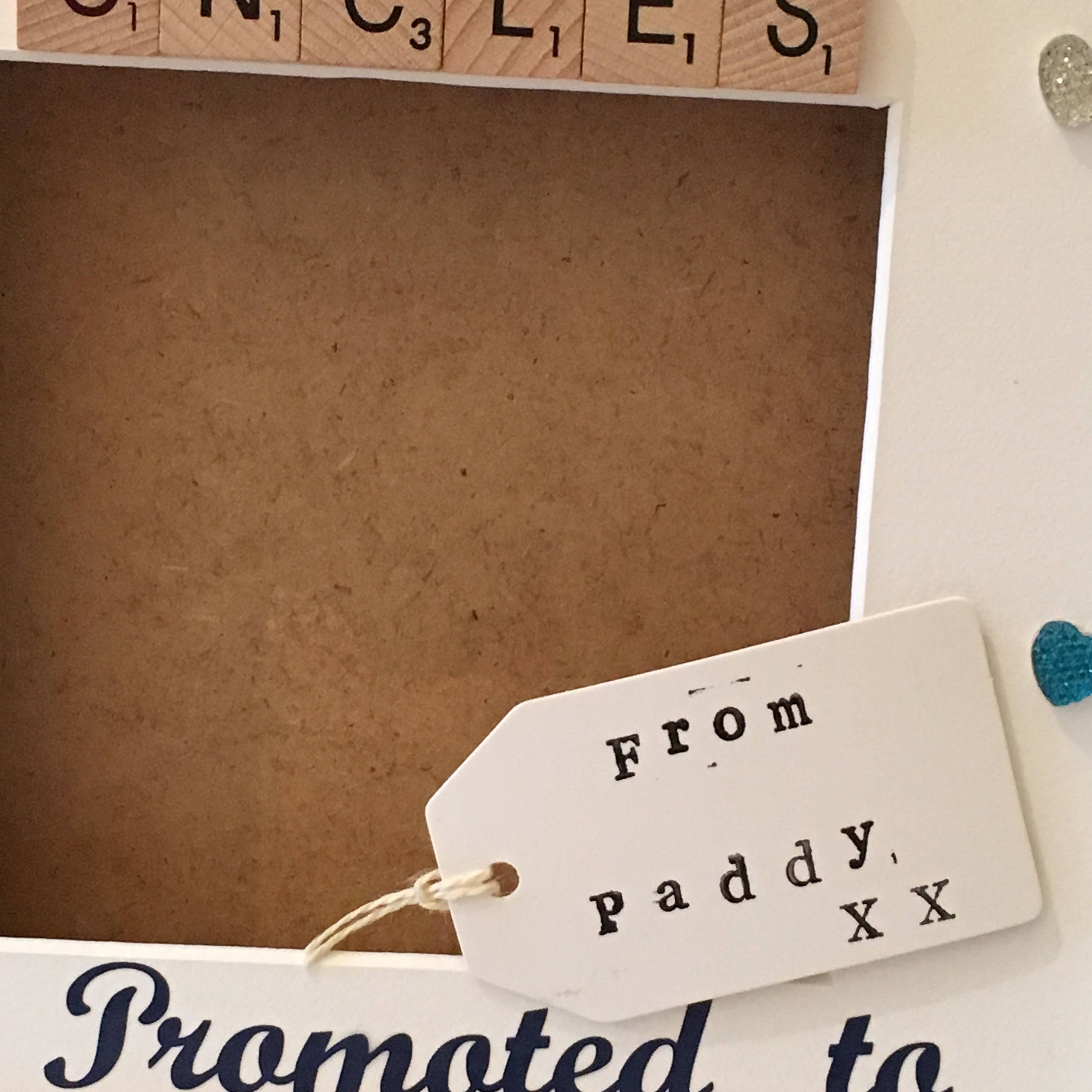 Brother to Uncle Letter Tile Photo Frame - Choice of Colours