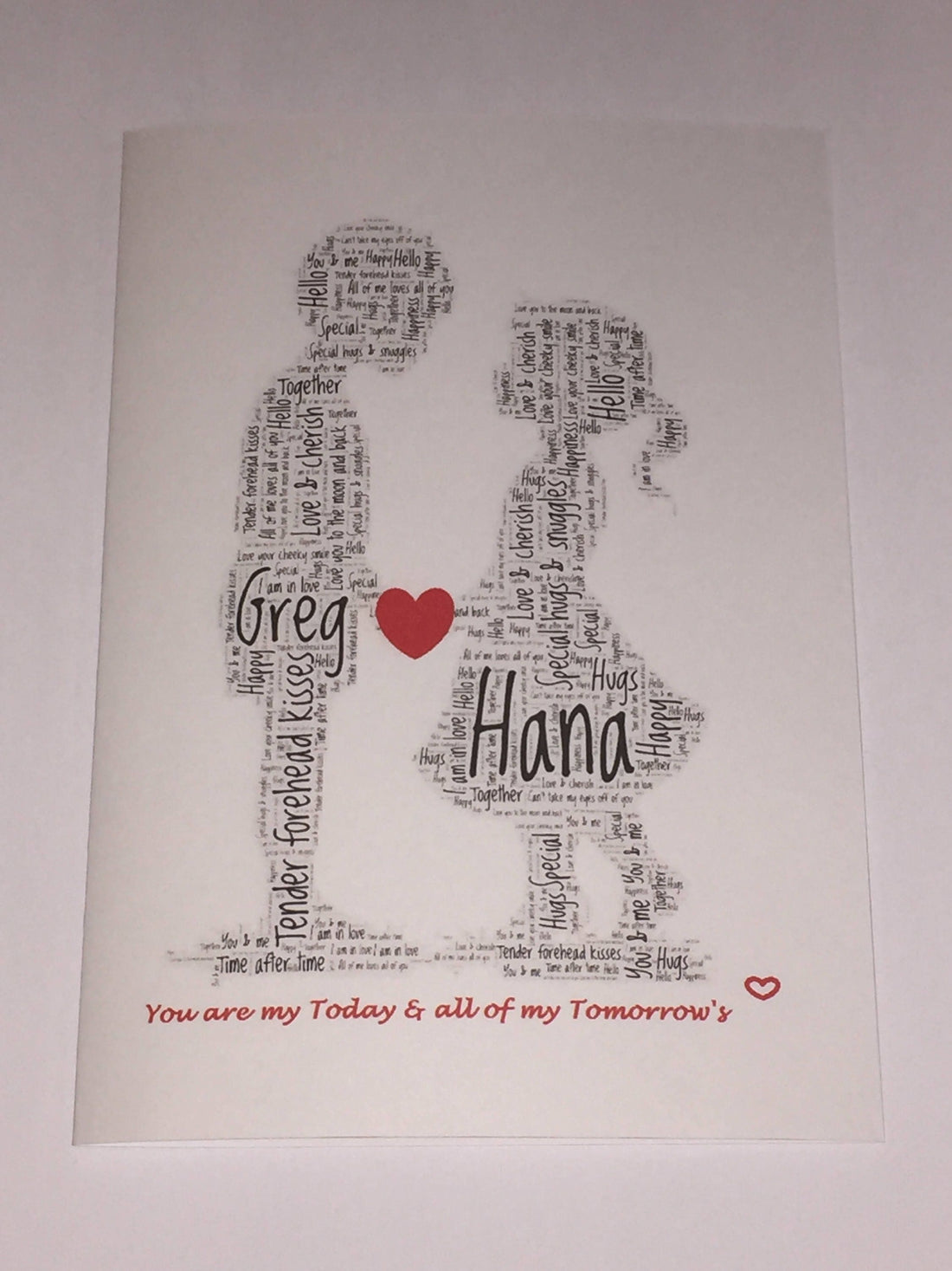 Customised Word Art Card - Your choice of shape, words and colours to create a unique card.
