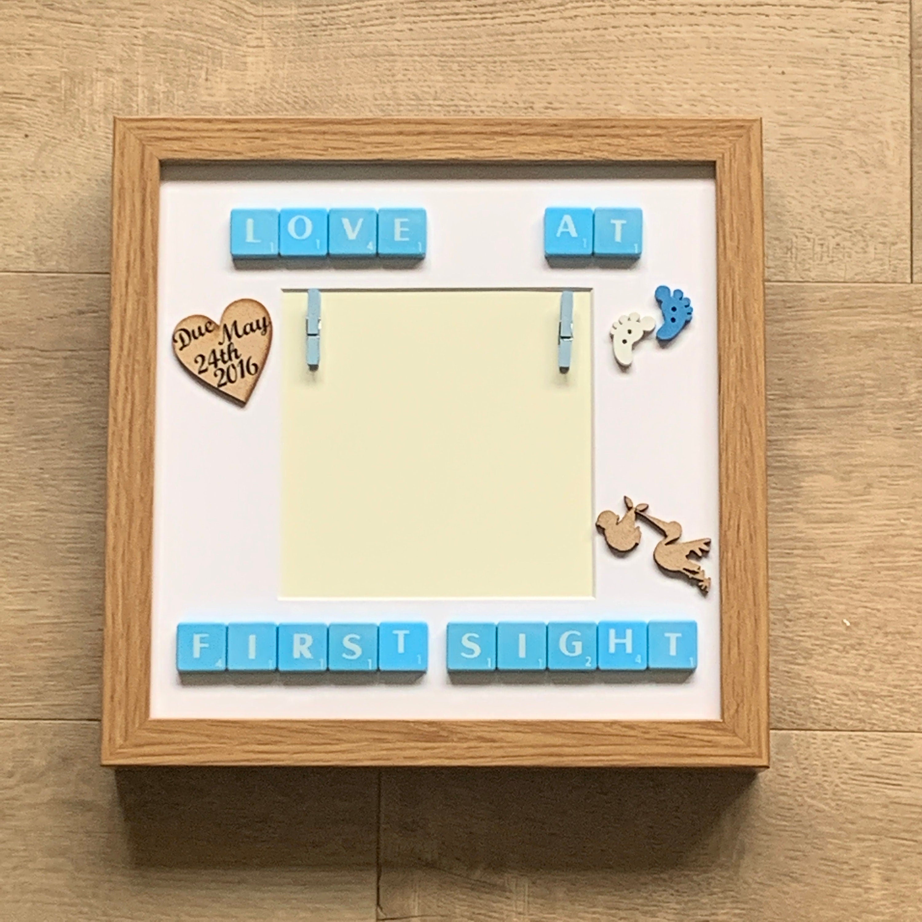 Baby Scan Photo Frame - Personalised with Surname and Due Date - Perfect Memory Keepsake