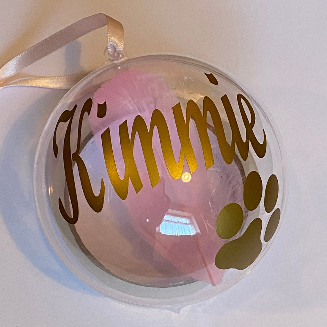 Personalised Pet Memorial Christmas Bauble, Paw Print Ornament