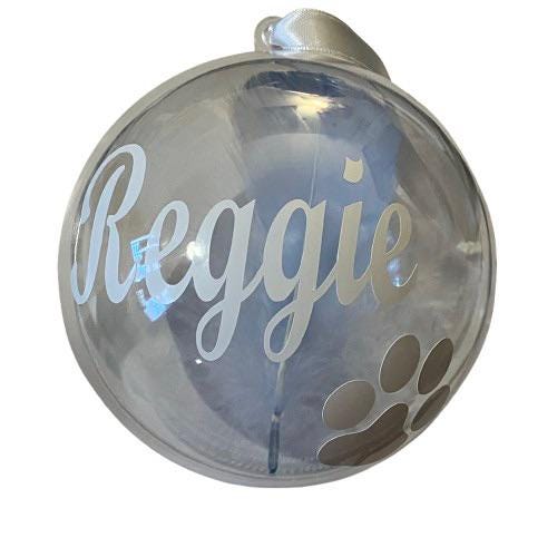 Personalised Pet Memorial Christmas Bauble, Paw Print Ornament