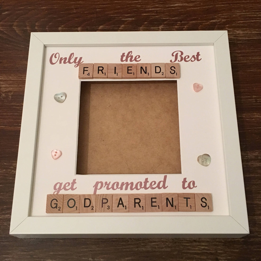 Godmother Scrabble Art Photo Frame, Personalised Godparent Gift
