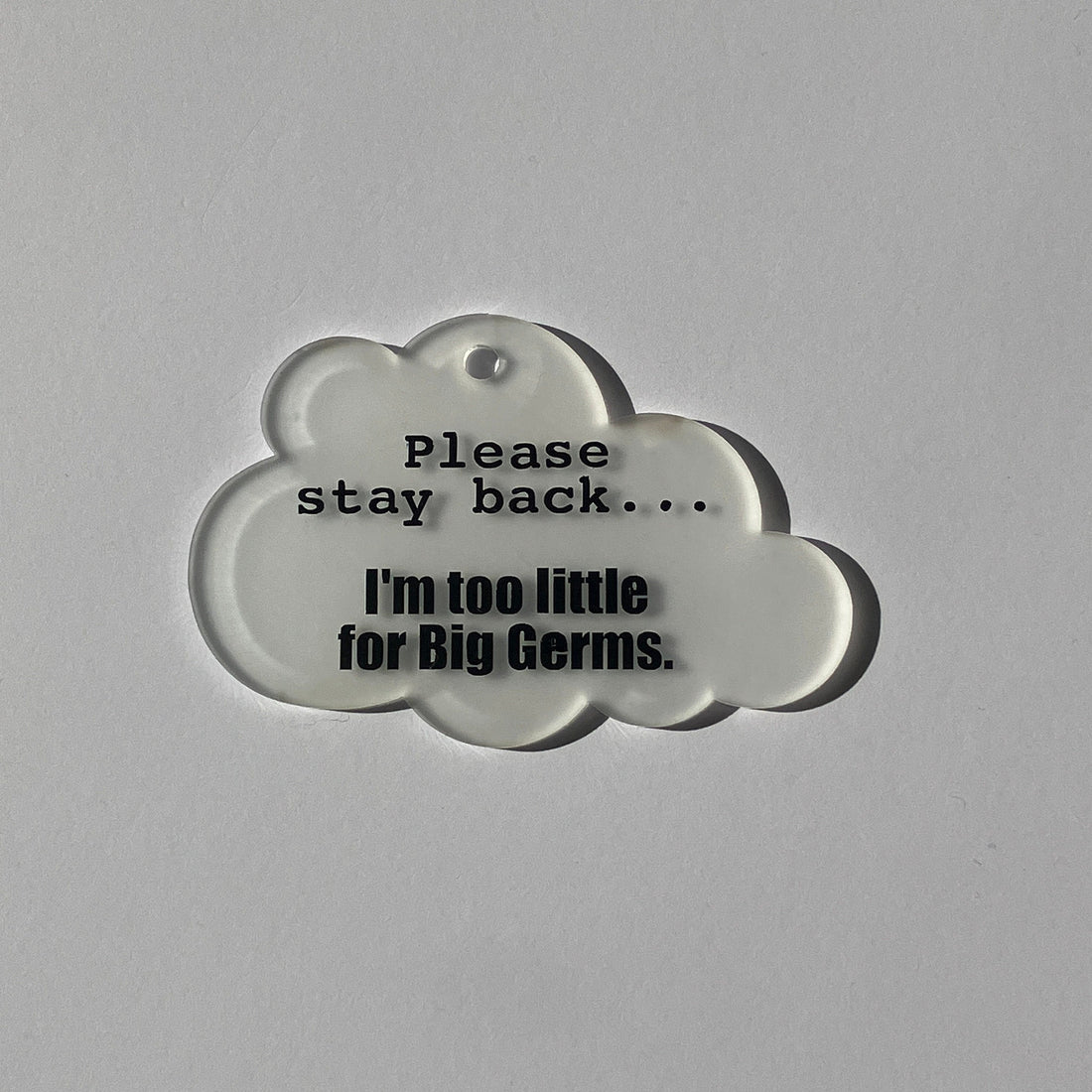 Baby Pram Germ Safety Sign, Acrylic Pushchair Tag.