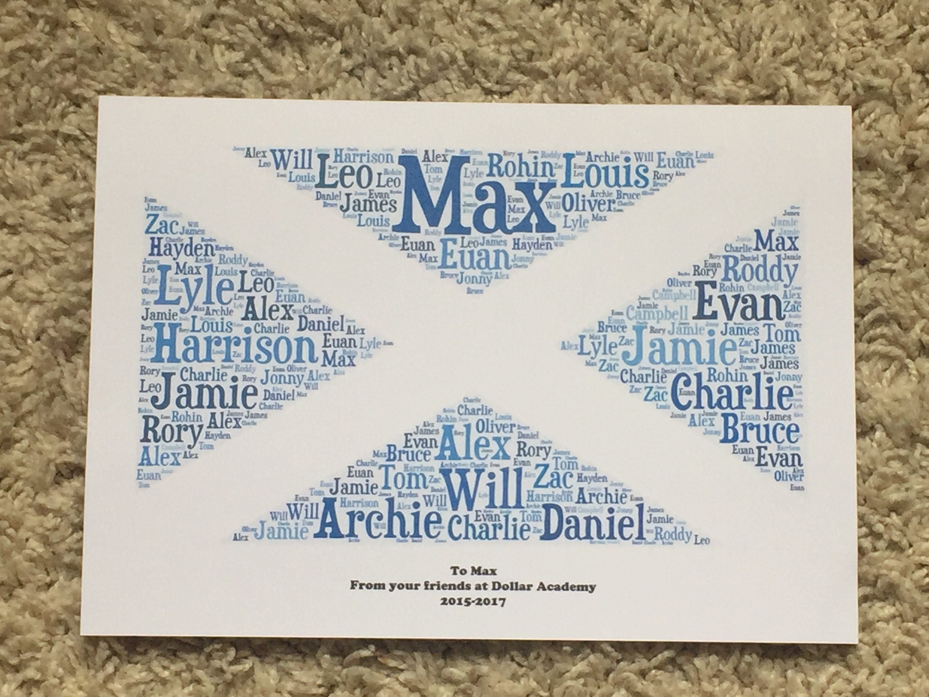 Customised Word Art Card - Your choice of shape, words and colours to create a unique card.