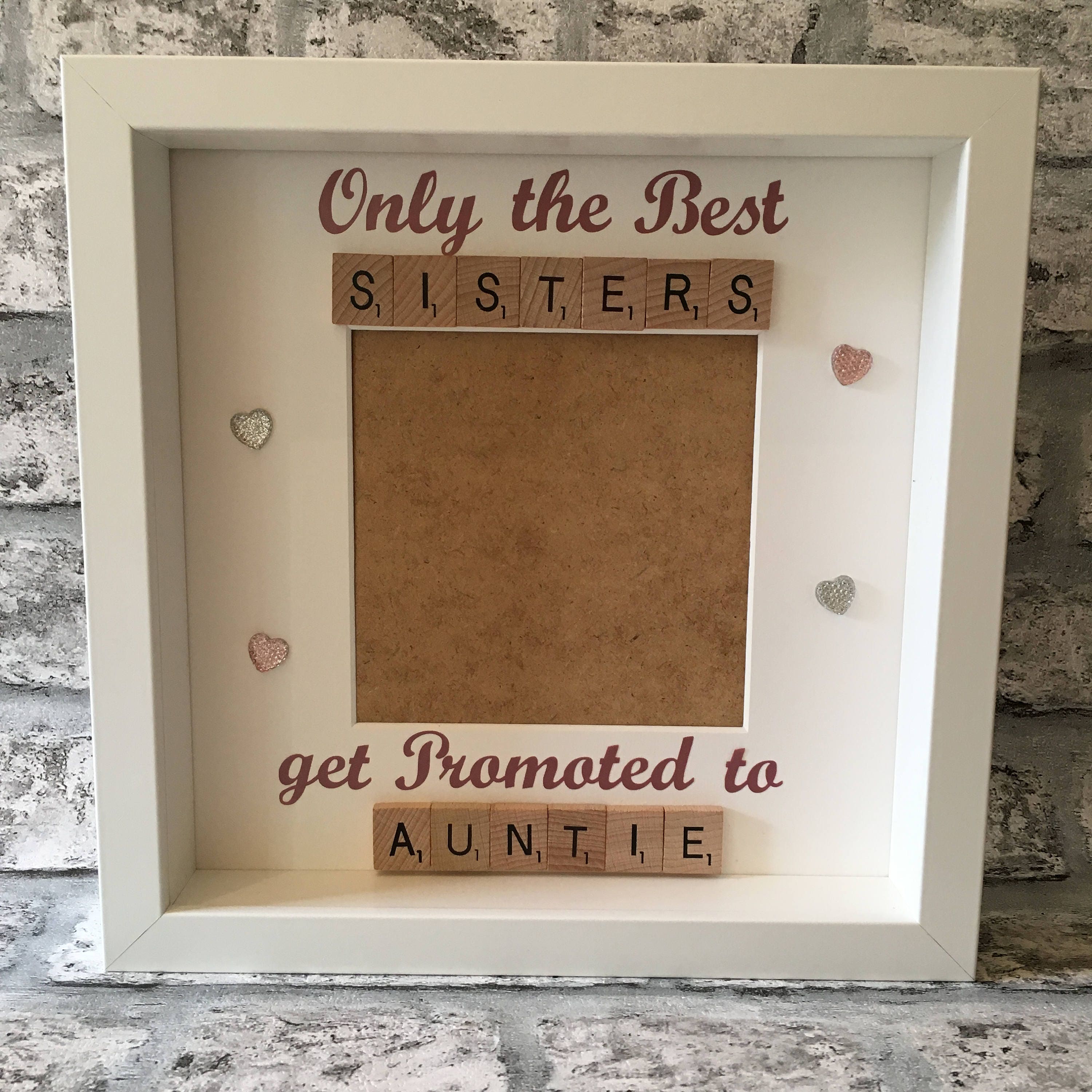 Sister to Auntie Scrabble Art Photo Frame | Personalised Aunt Gift