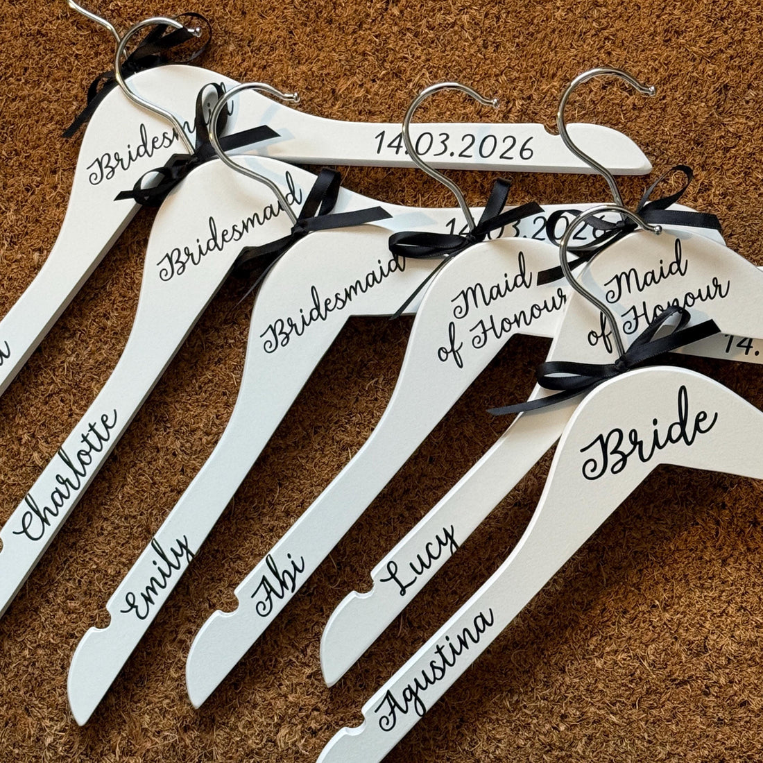 Wedding Hanger - Simple Style - Personalised - Bridal Party Outfit Hangers