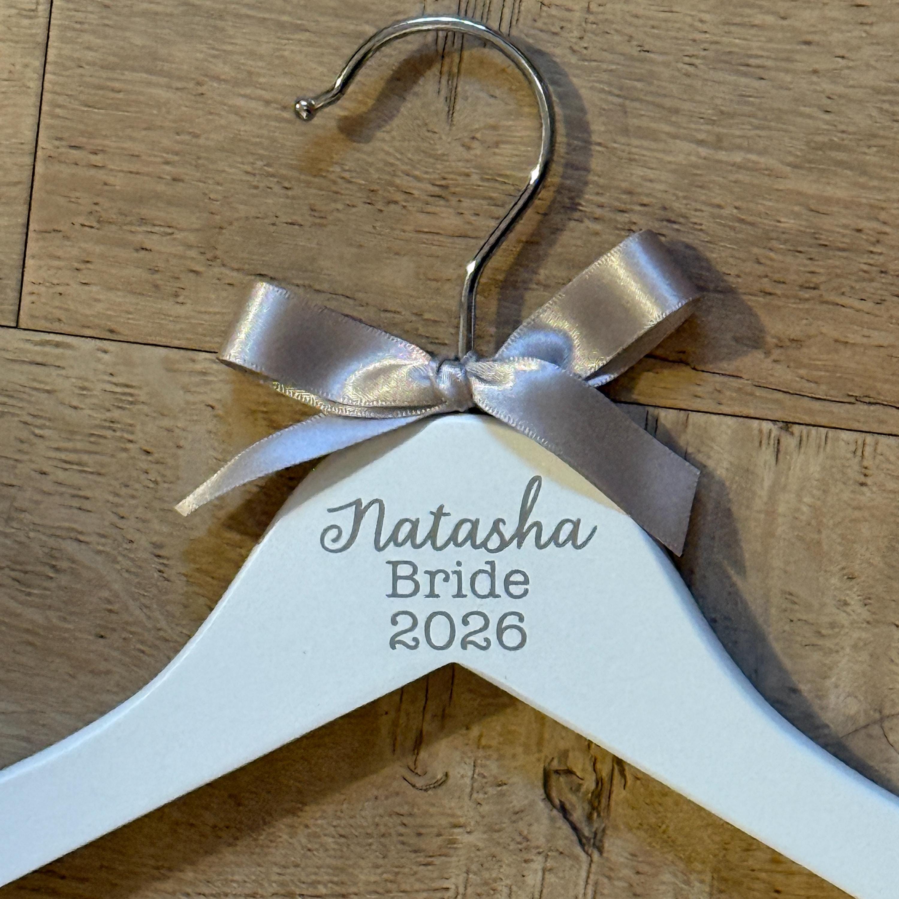 Simple Top Detail Wedding Hanger - Personalised with text and colours