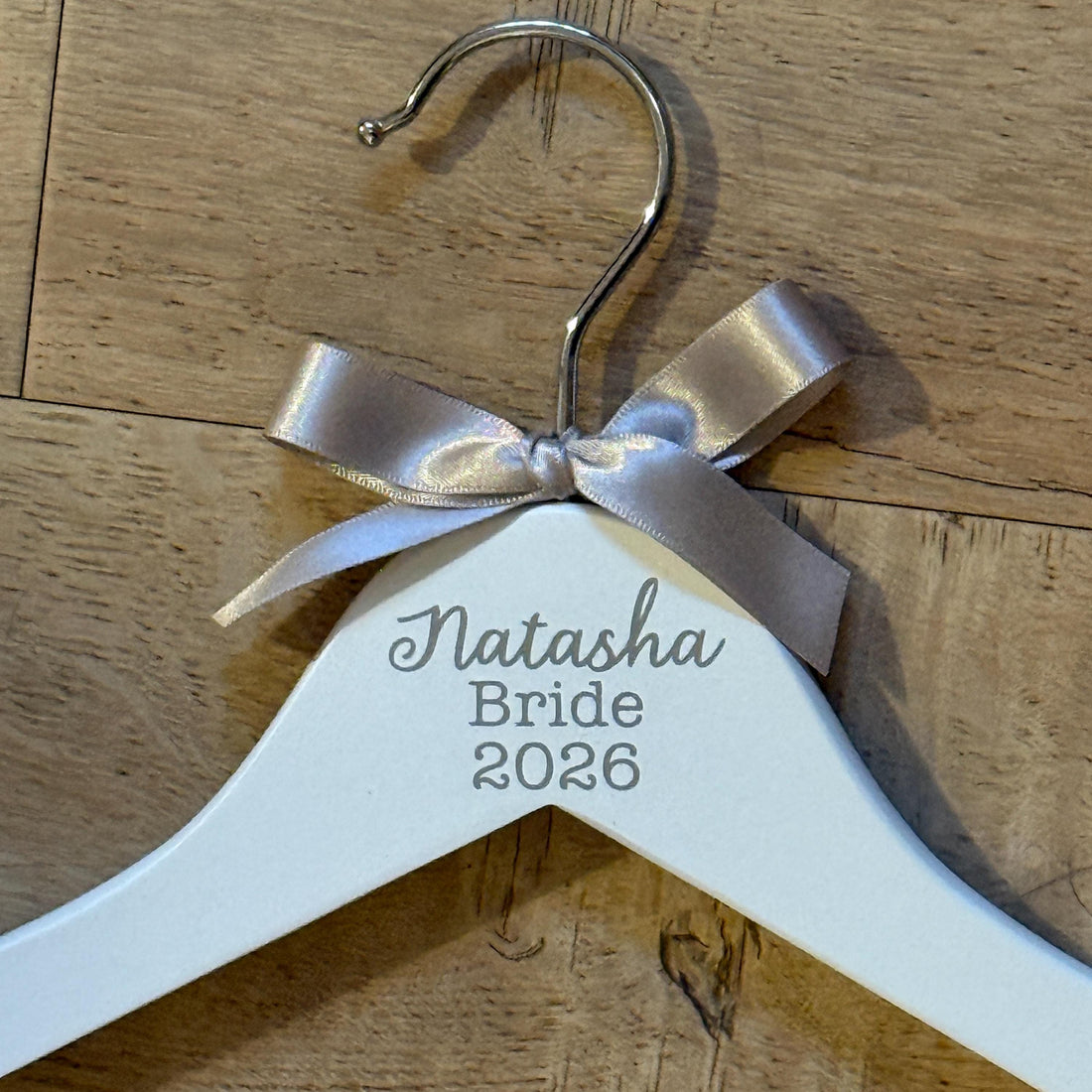 Simple Top Detail Wedding Hanger - Personalised with text and colours