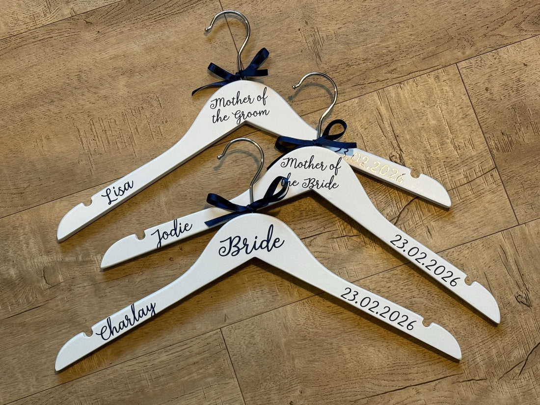 Wedding Hanger - Simple Style - Personalised - Bridal Party Outfit Hangers