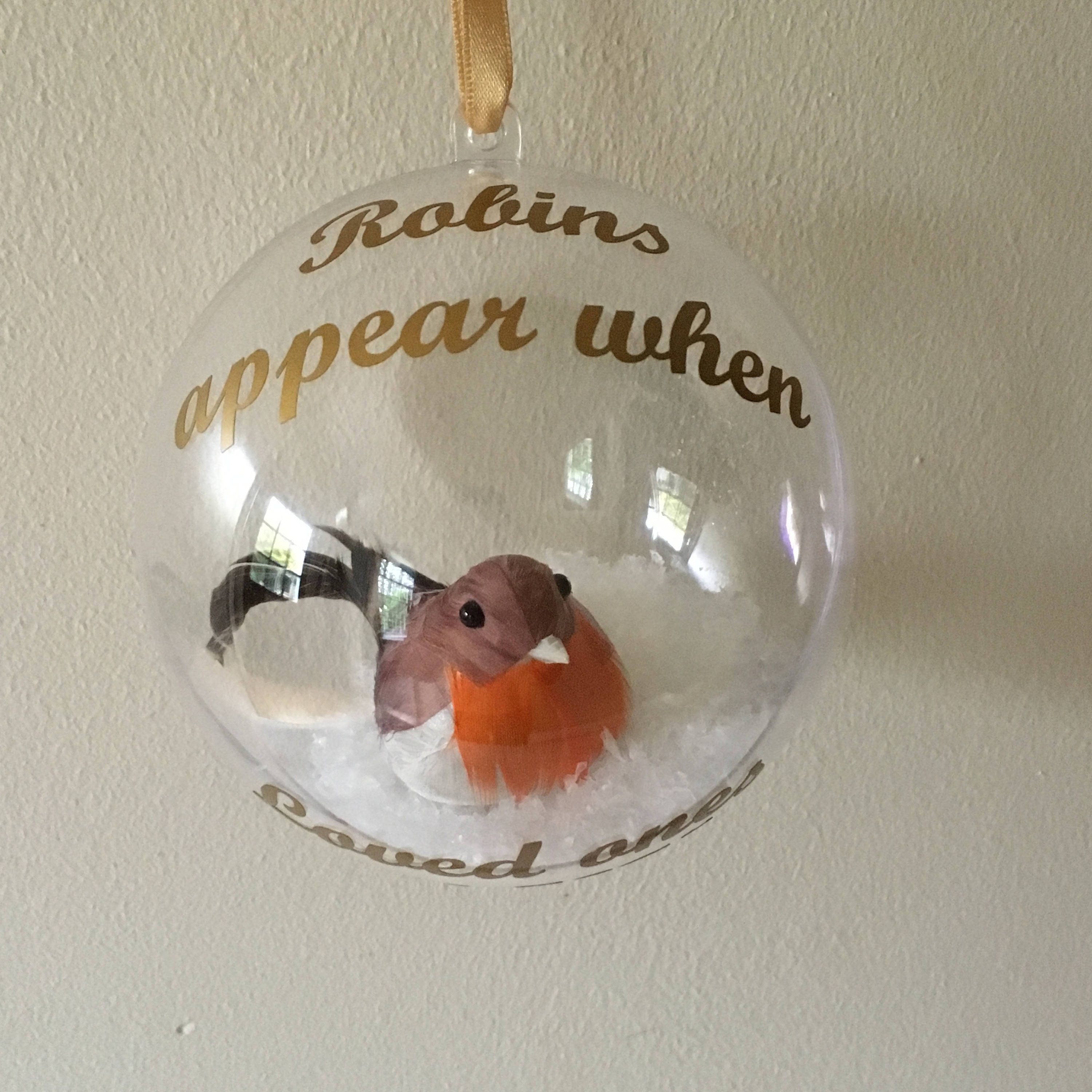 Robin Memorial Christmas Bauble | Acrylic Tree Ornament | Remembrance Bauble