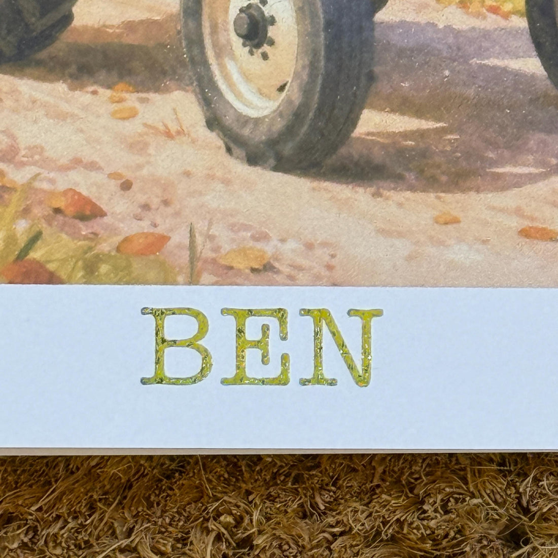 Classic White Tractor Birthday or Fathers Day Card | Watercolour Style Farm Machinery, Personalised Foiled Message