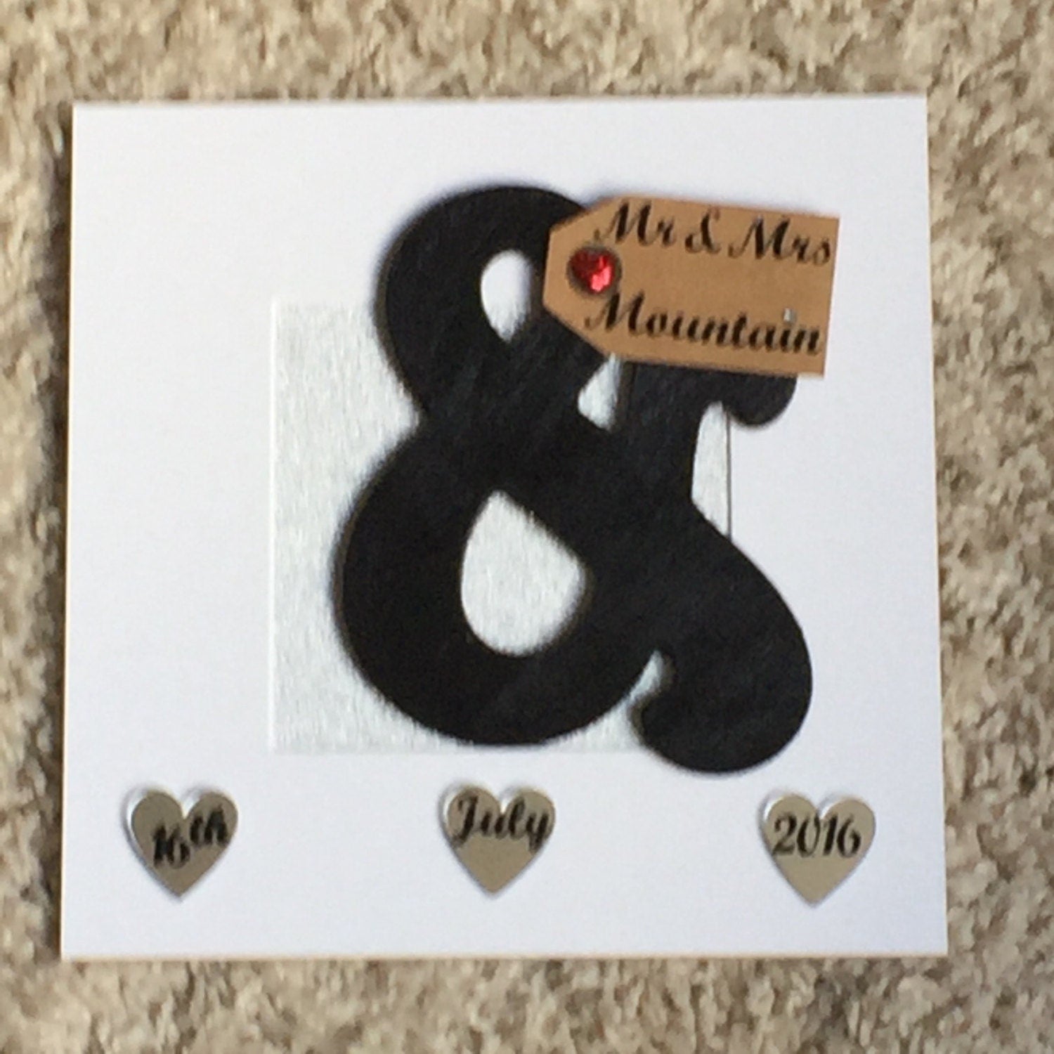 Wedding Day Box Frame | Personalised Ampersand Frame | Name and date