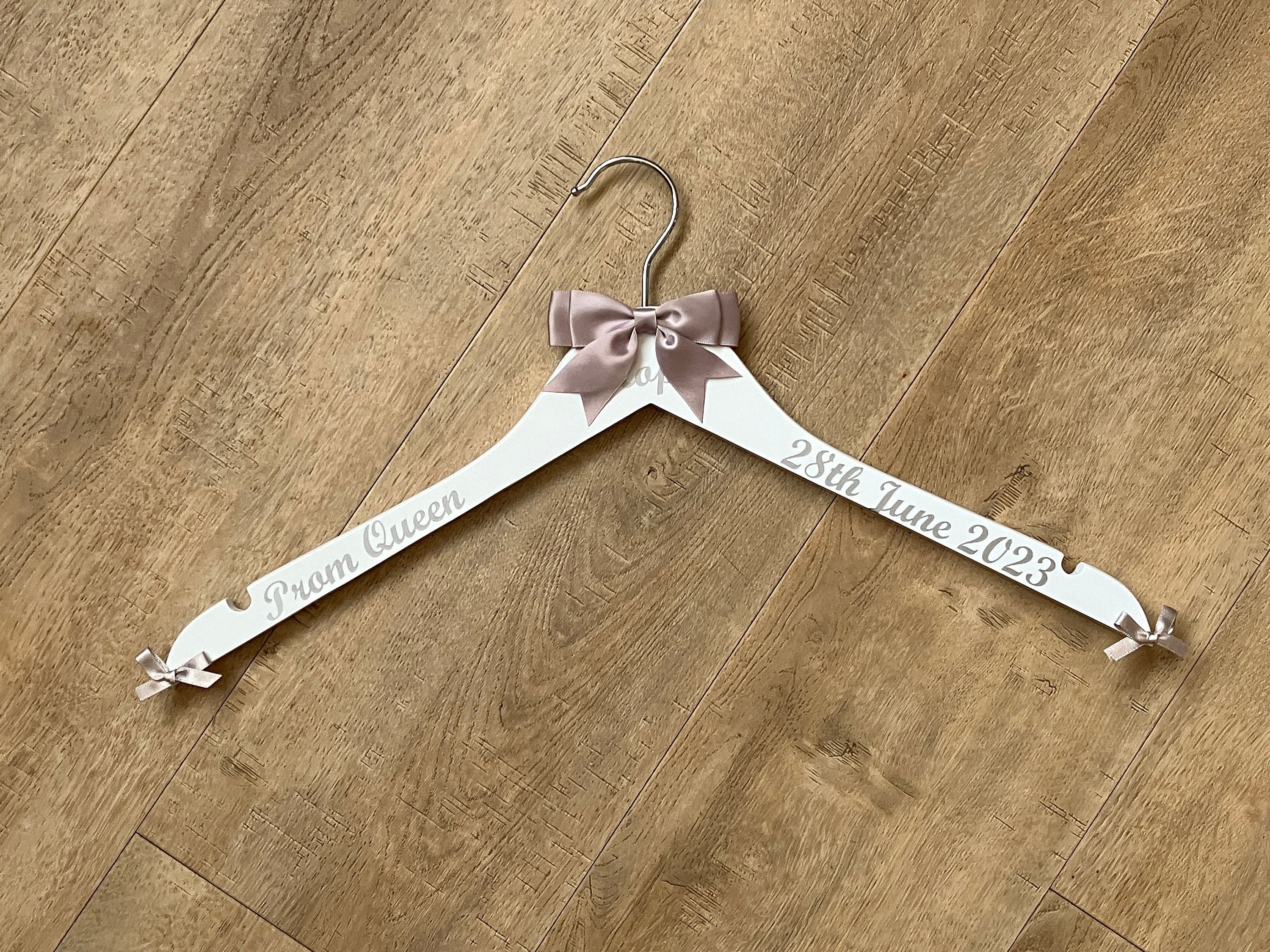 Prom Dress Hanger, Keepsake Photo Prop.Personalised with name, date and school.