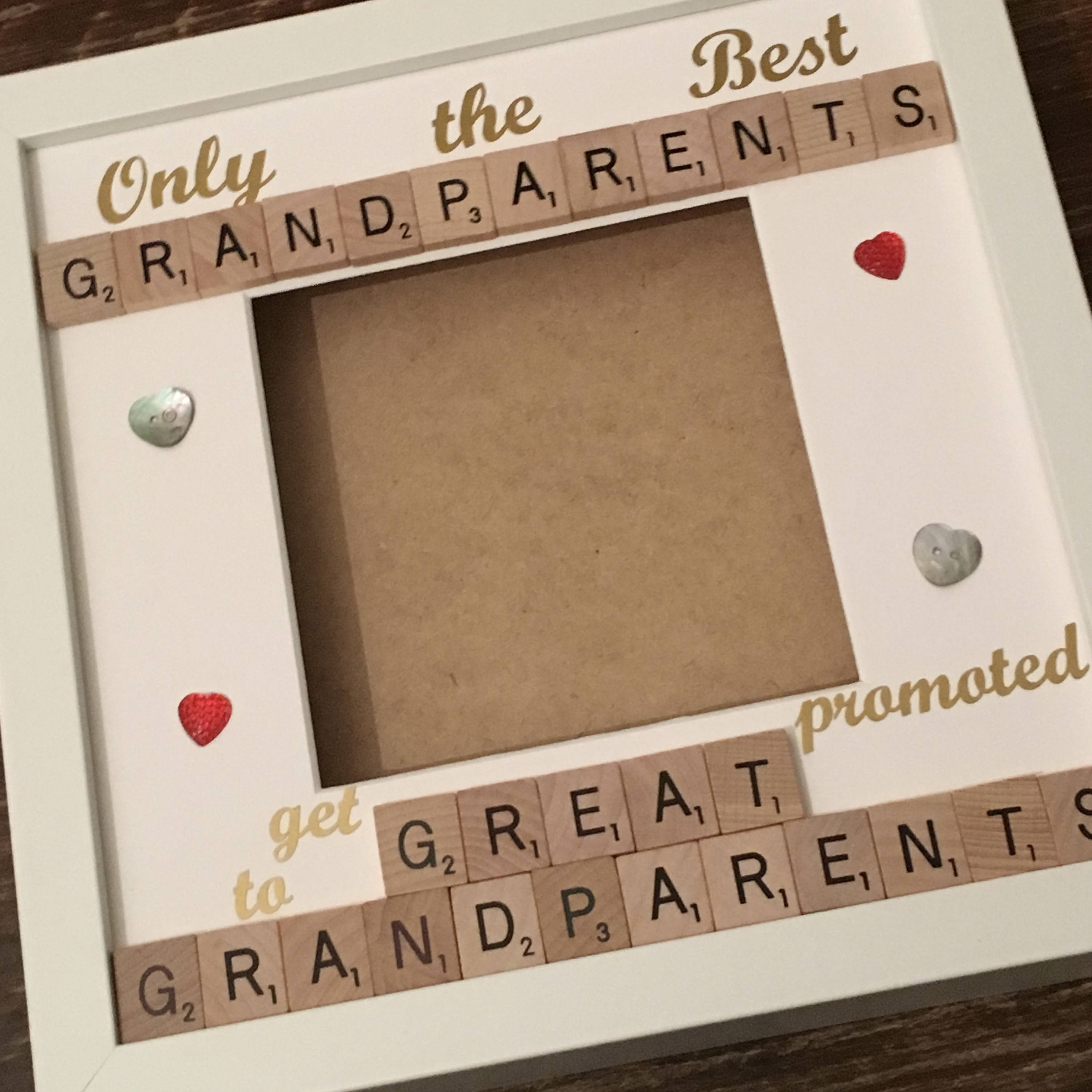 Grandparent to Great Grandparent Letter Tile Photo Frame | Grandparent Gift