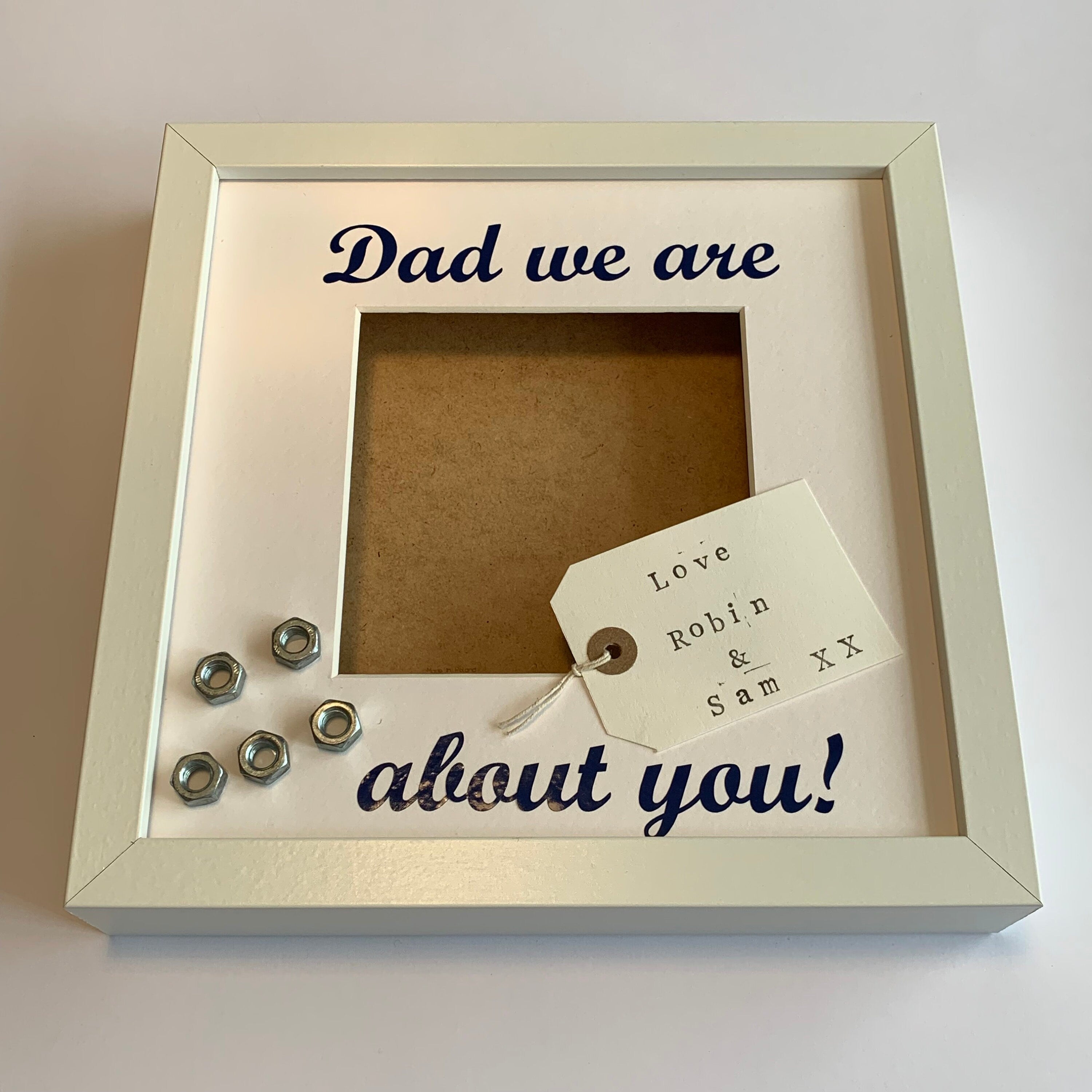 Dad We Are Nuts About You, Personalised Photo Frame, Daddy, Grandad, Grandpa, Uncle Gifts For Him, Christmas present, Birthday Gift