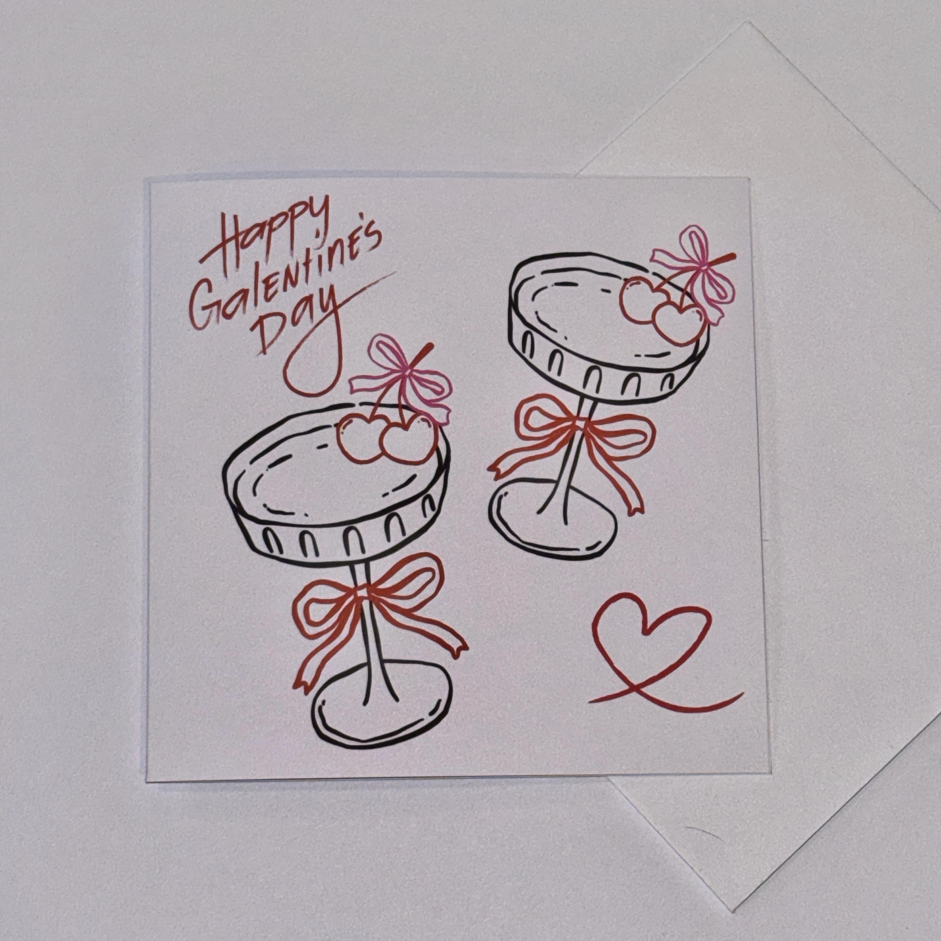 Funny Galentine's Day Card | Friend Valentine | 6X6 inch | FREE 2ND CLASS POSTAGE.
