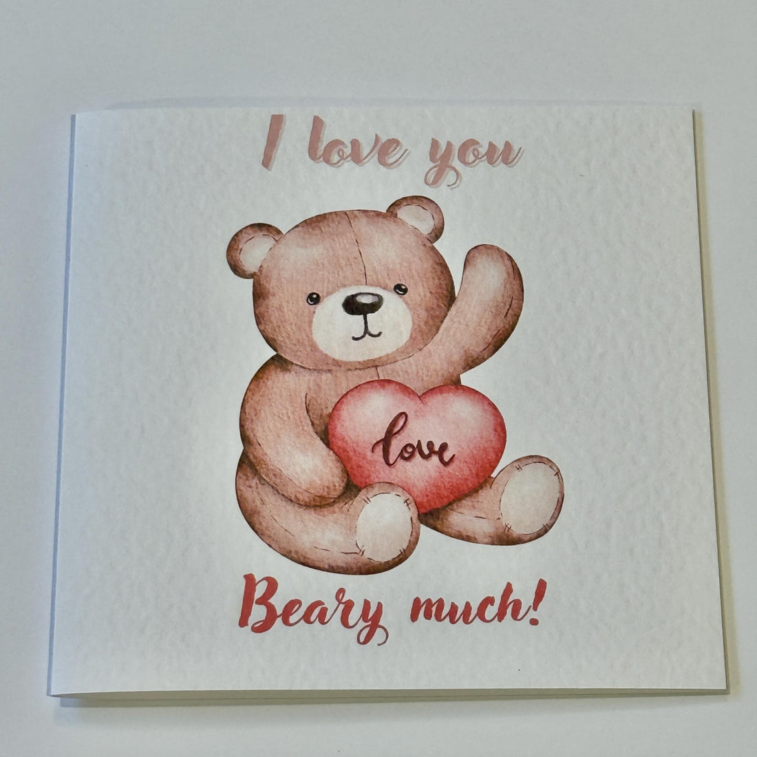 Bear Valentine's Day Card | 'I Love You Beary Much' Pun