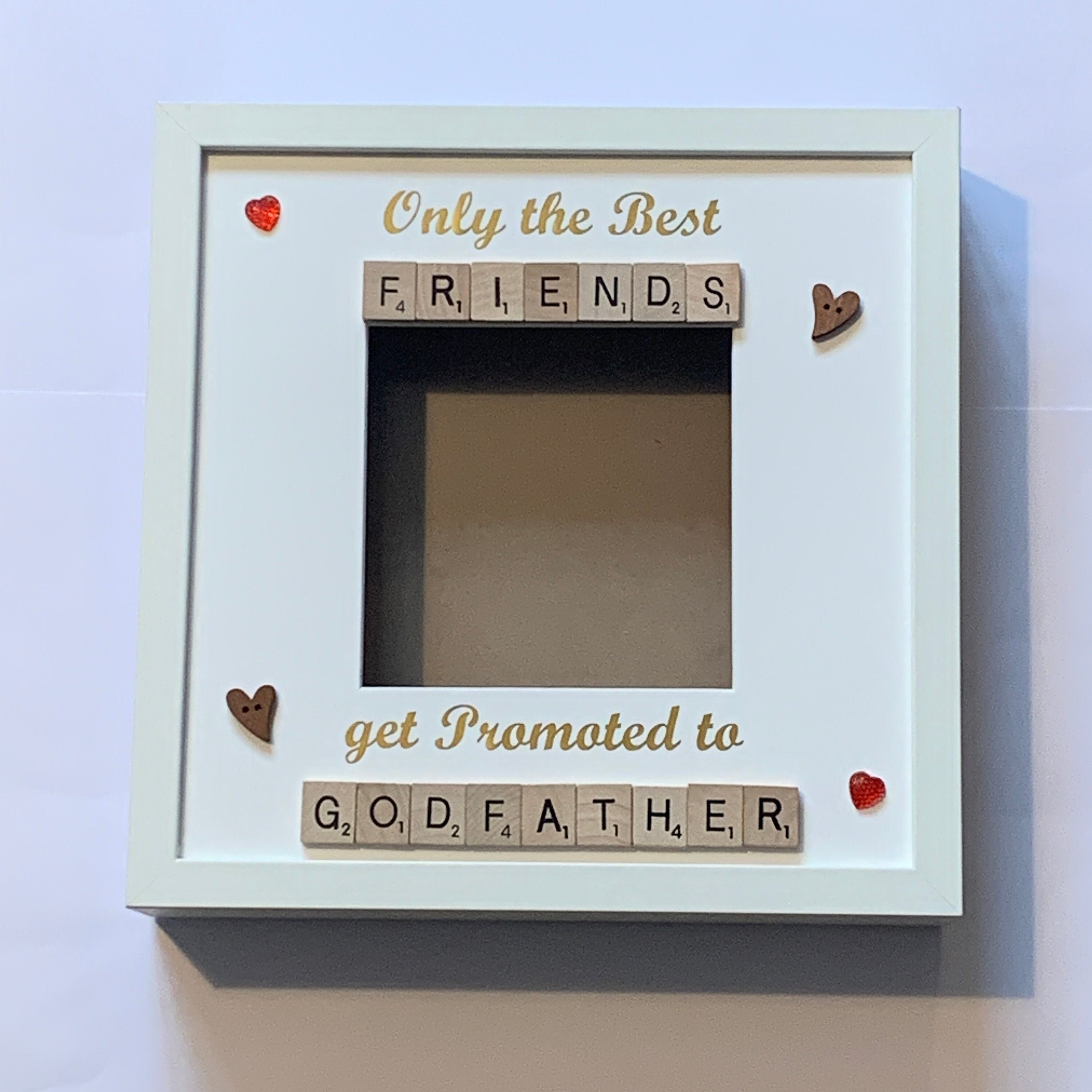 Only the Best Friends get promoted to Godfather - Letter Tile Photo Frame