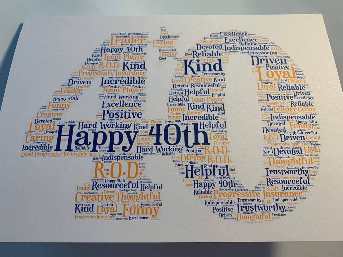 Age Word Art Birthday Card | Personalised Typography A5 Card