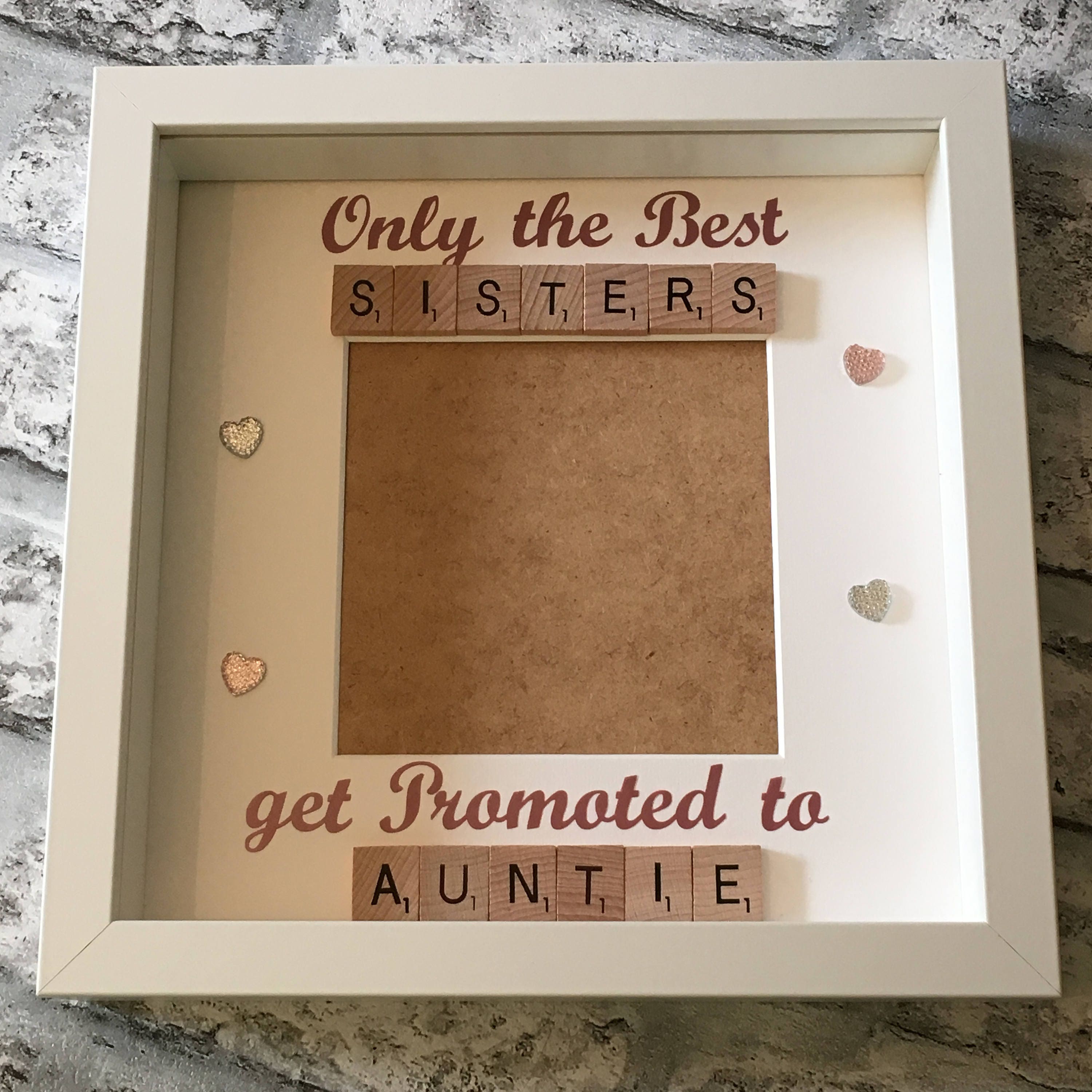 Sister to Auntie Scrabble Art Photo Frame | Personalised Aunt Gift