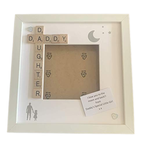 Daddy Daughter Letter Tile Photo Frame with personalised message.
