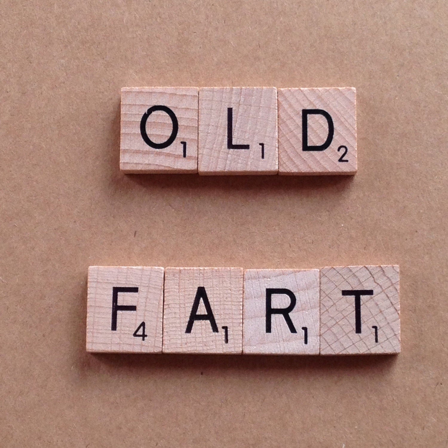 Funny Scrabble Tile Birthday Card, Rude Message (6x6")