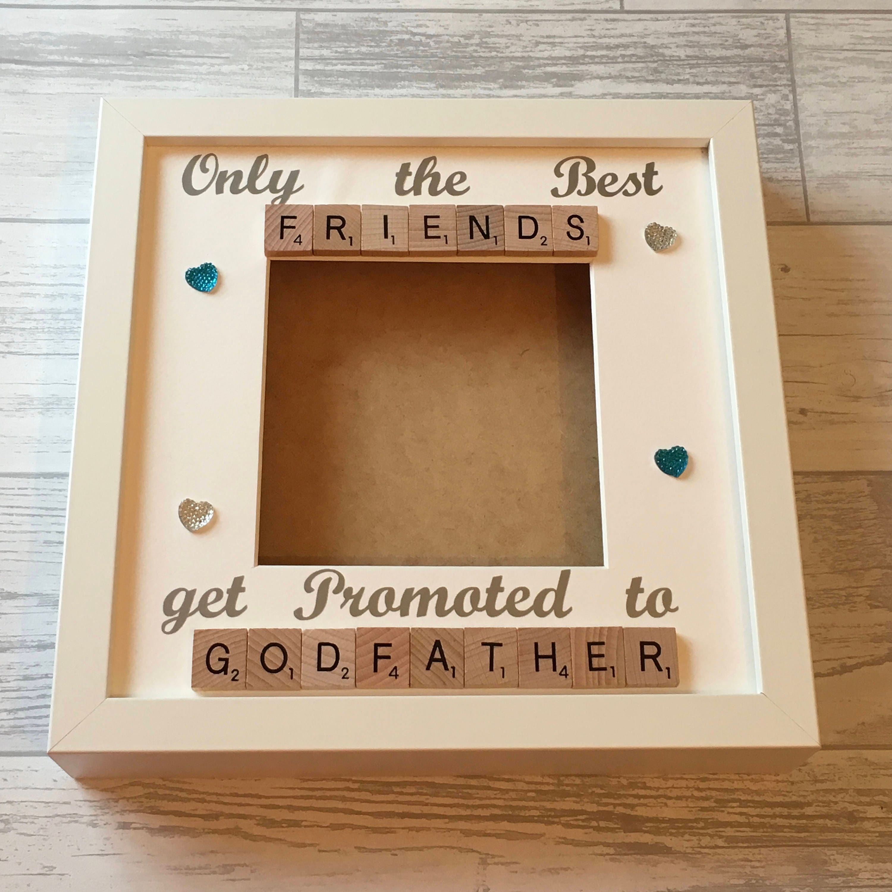 Only the Best Friends get promoted to Godfather - Letter Tile Photo Frame
