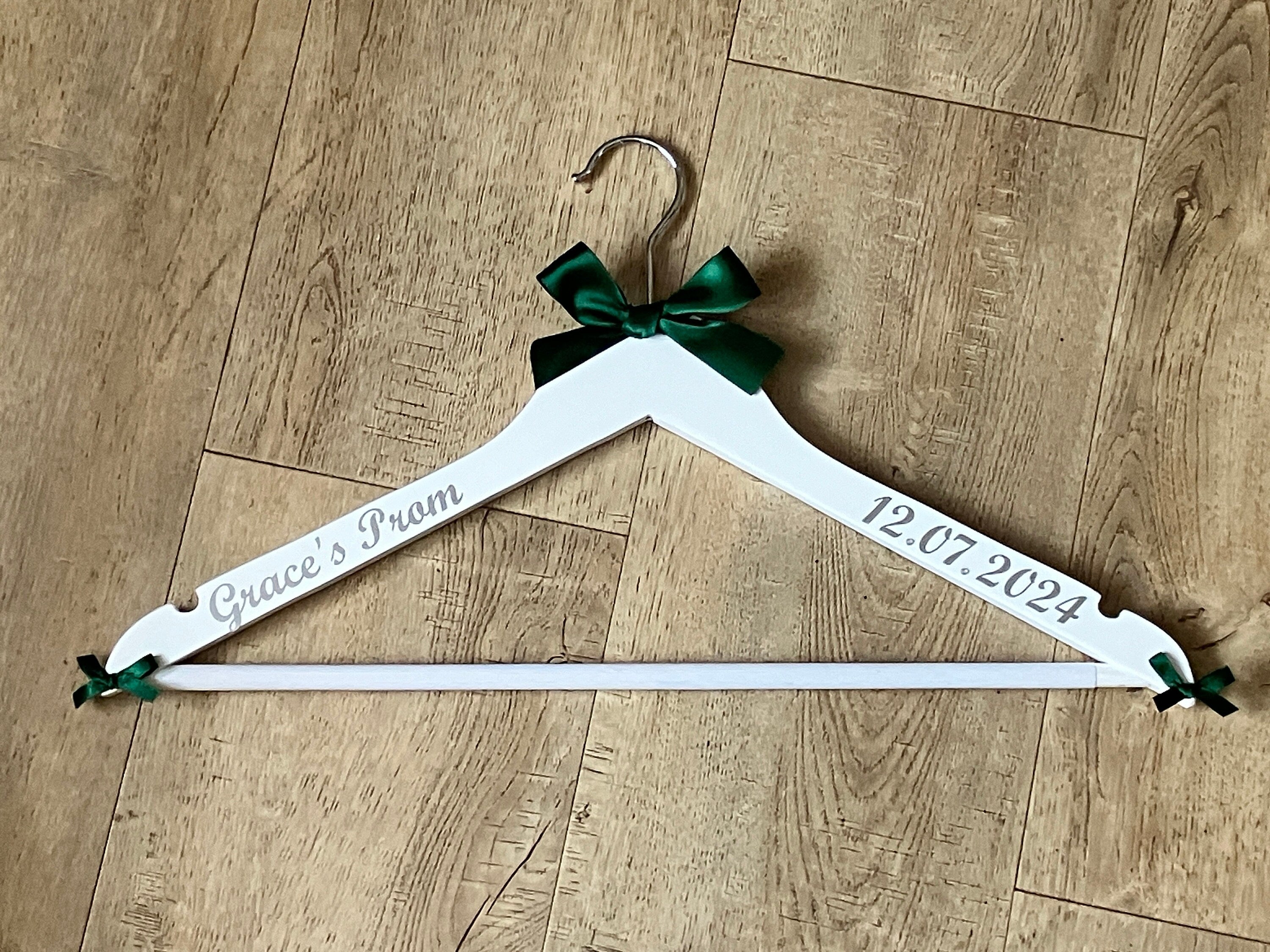 Prom Outfit Hanger - Personalised Keepsake - Name, date and school.