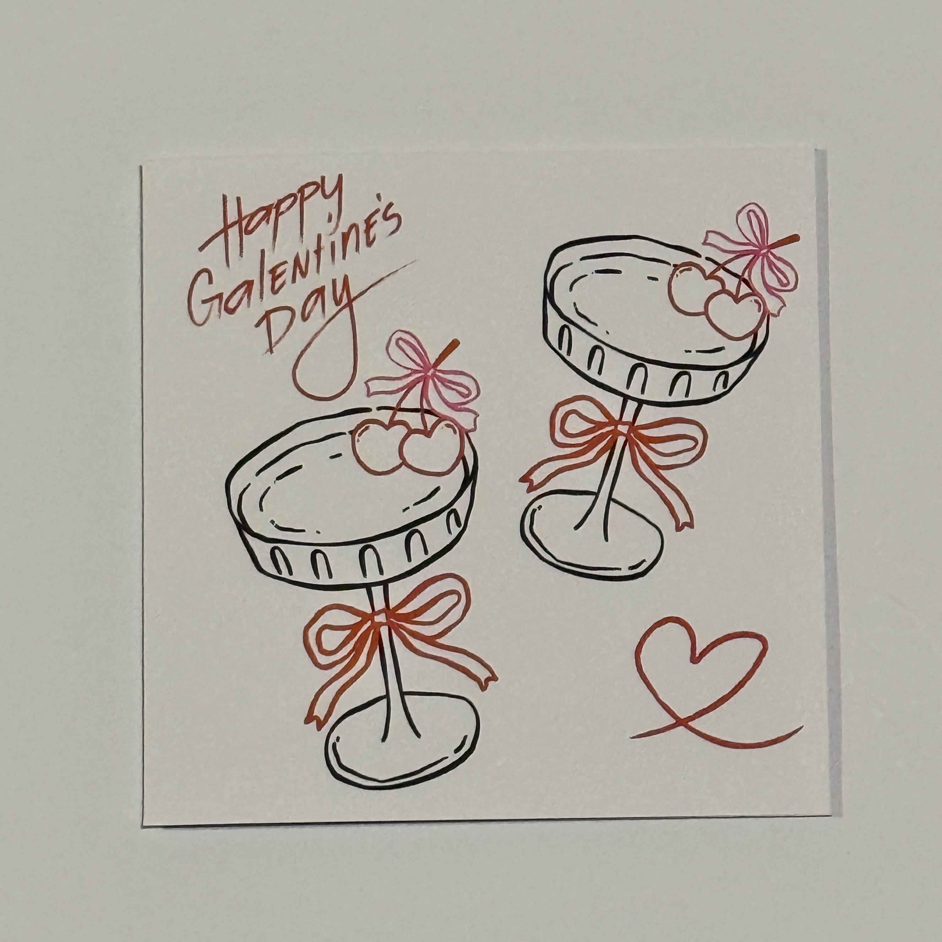 Funny Galentine's Day Card | Friend Valentine | 6X6 inch | FREE 2ND CLASS POSTAGE.
