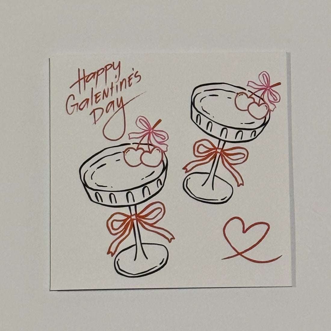 Funny Galentine's Day Card | Friend Valentine | 6X6 inch | FREE 2ND CLASS POSTAGE.