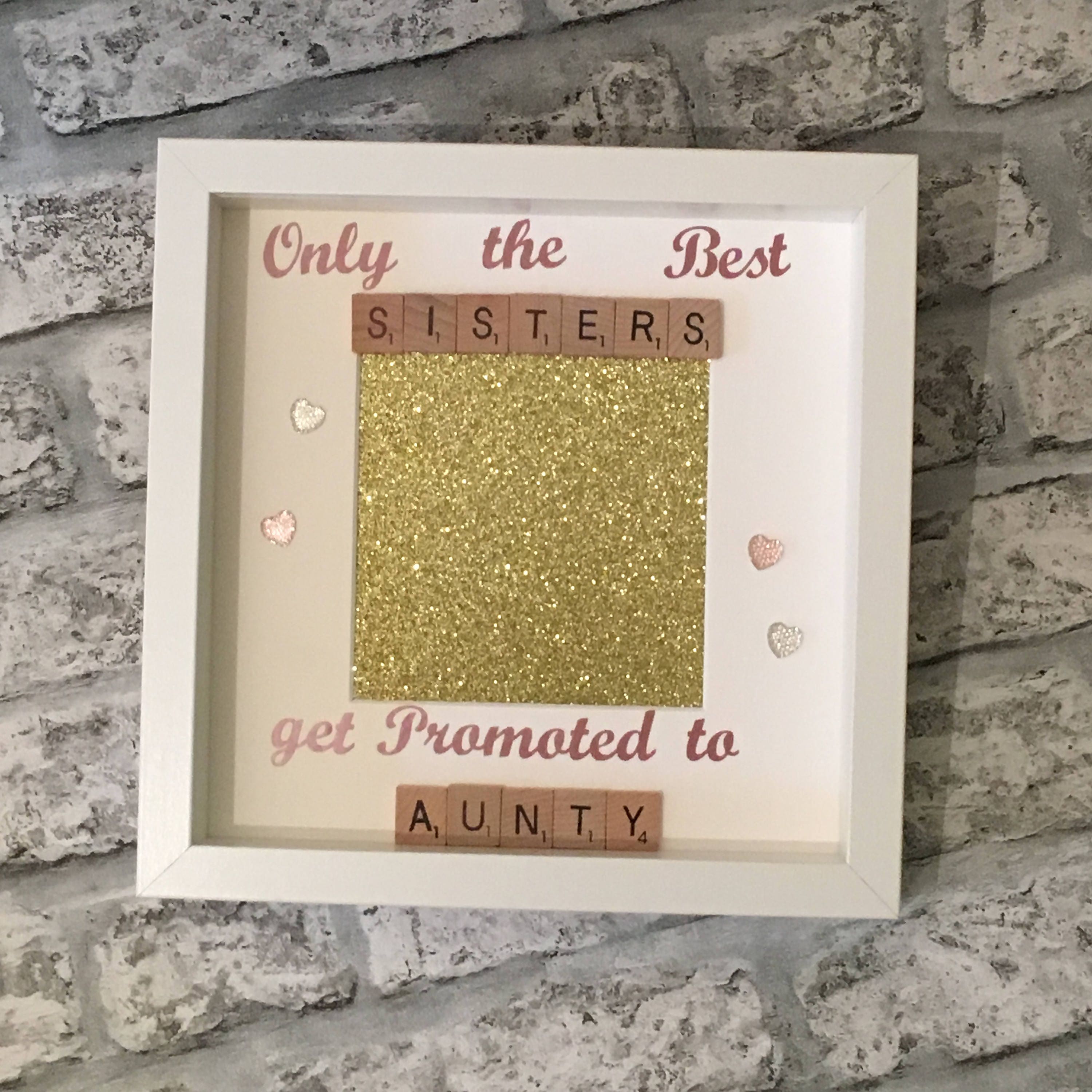 Sister to Auntie Scrabble Art Photo Frame | Personalised Aunt Gift