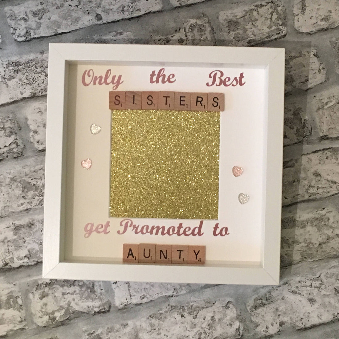 Sister to Auntie Scrabble Art Photo Frame | Personalised Aunt Gift