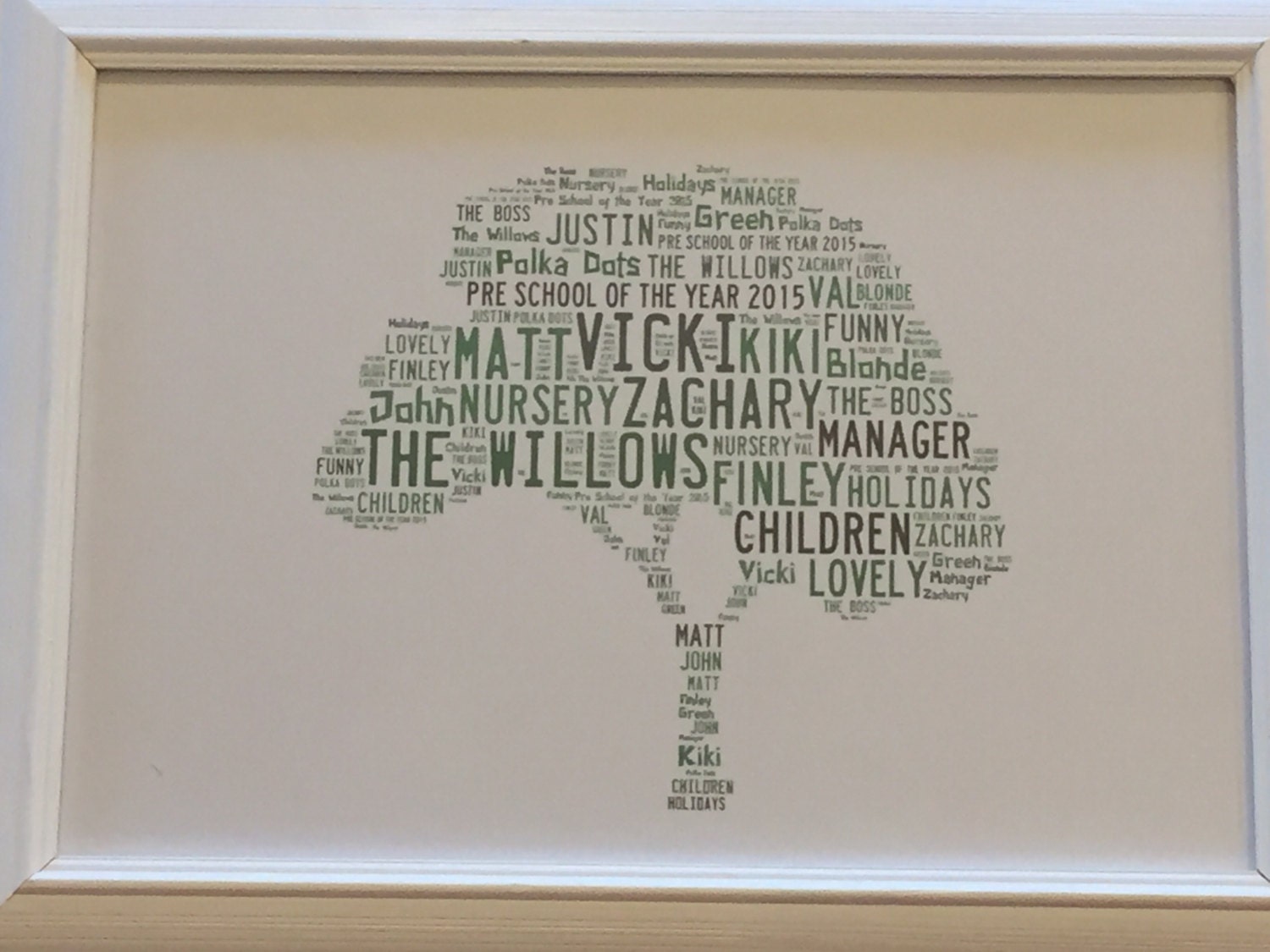 Word Art Typography Shape Framed Print - Personalised with choice of shape, colours and your words.